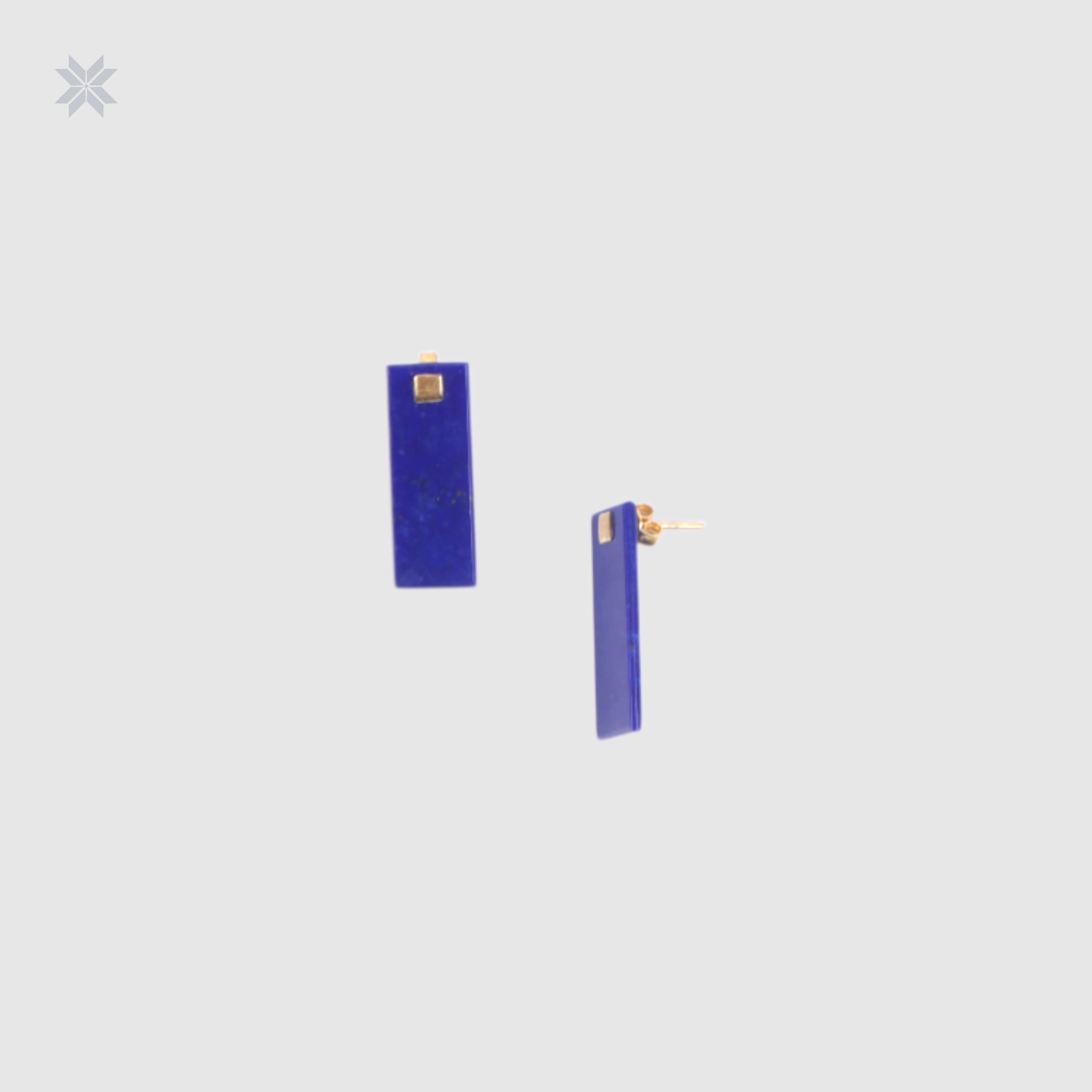 Handmade Rectangular Lapis Lazuli Stud Earrings
