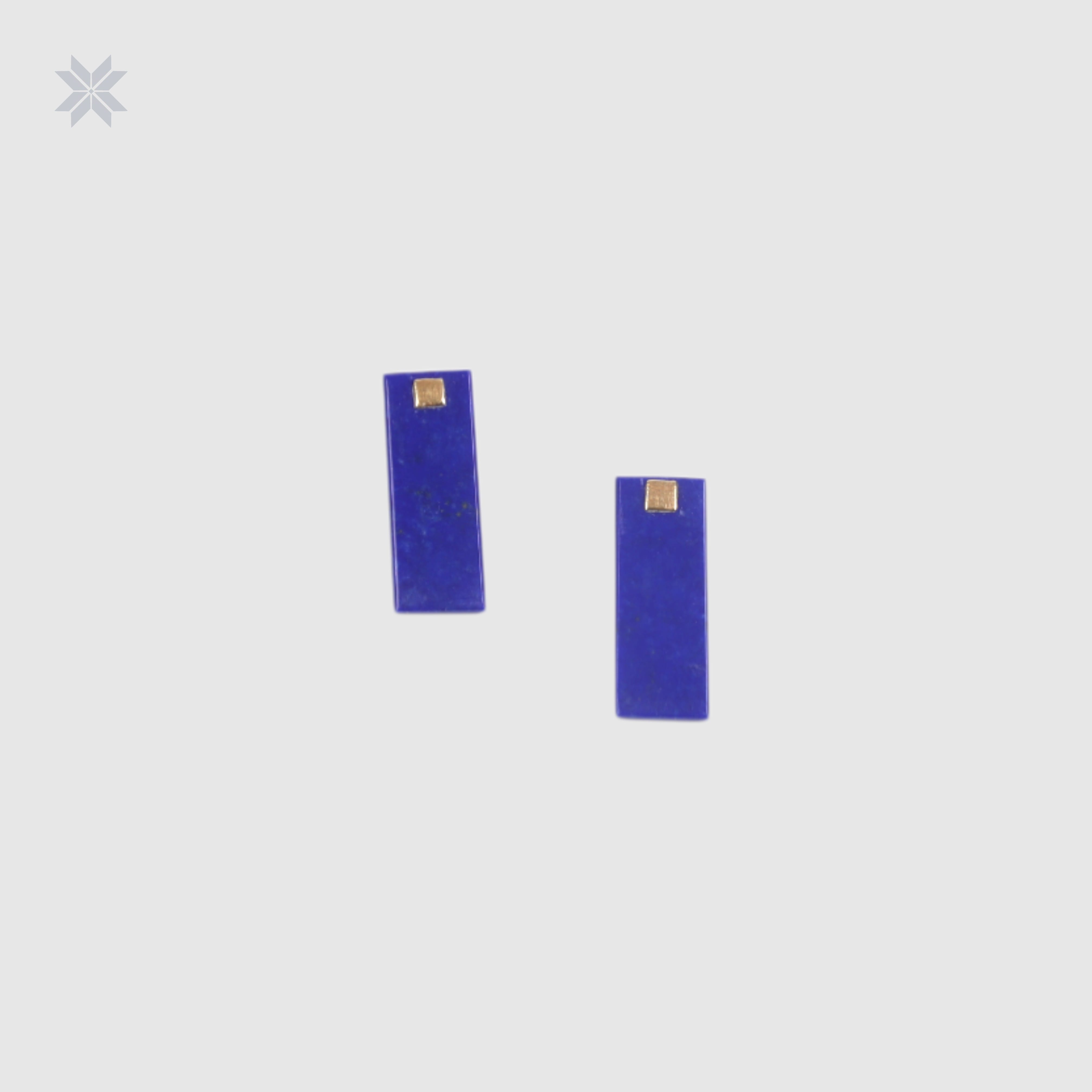 Handmade Rectangular Lapis Lazuli Stud Earrings