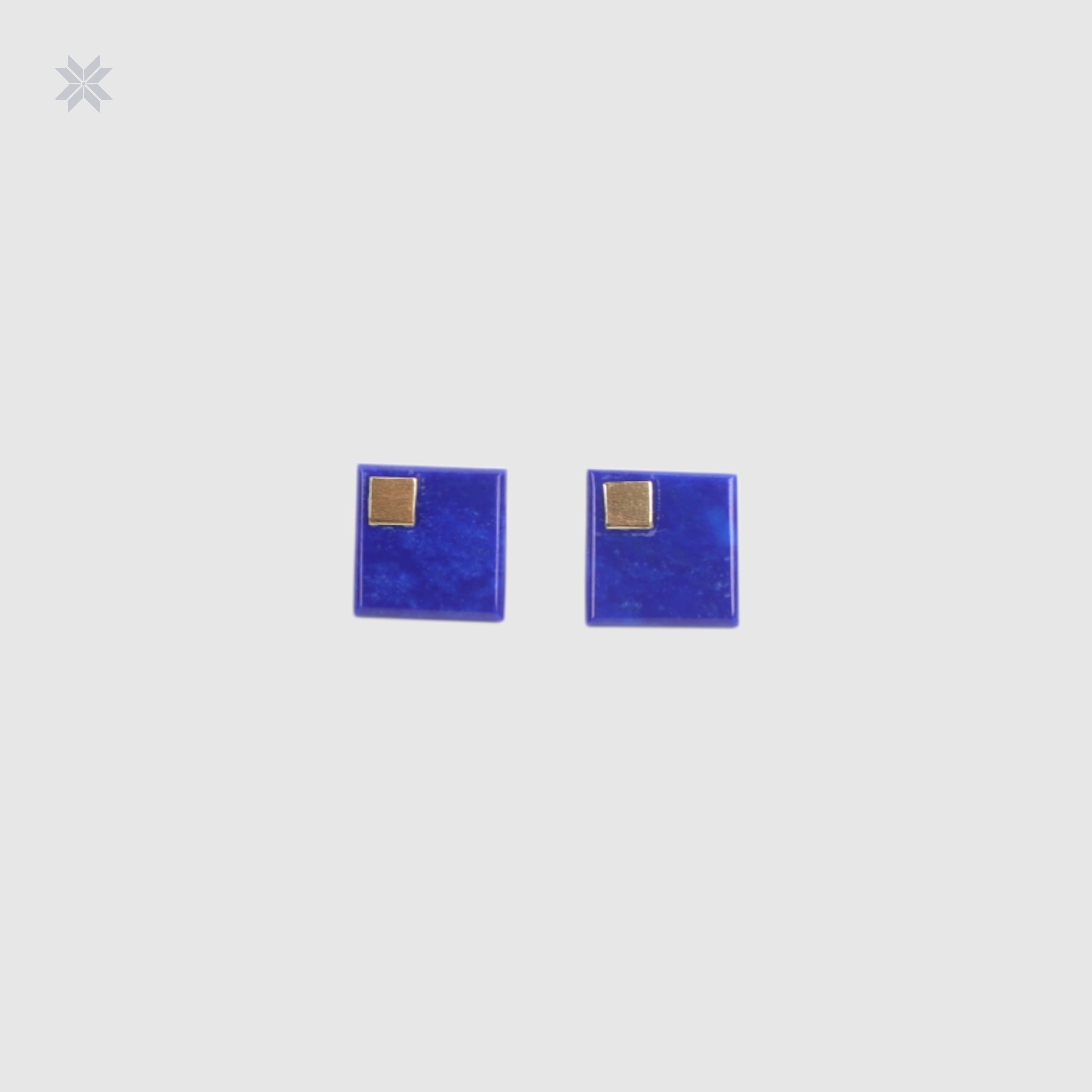 Handmade Square Lapis Lazuli Stud Earrings