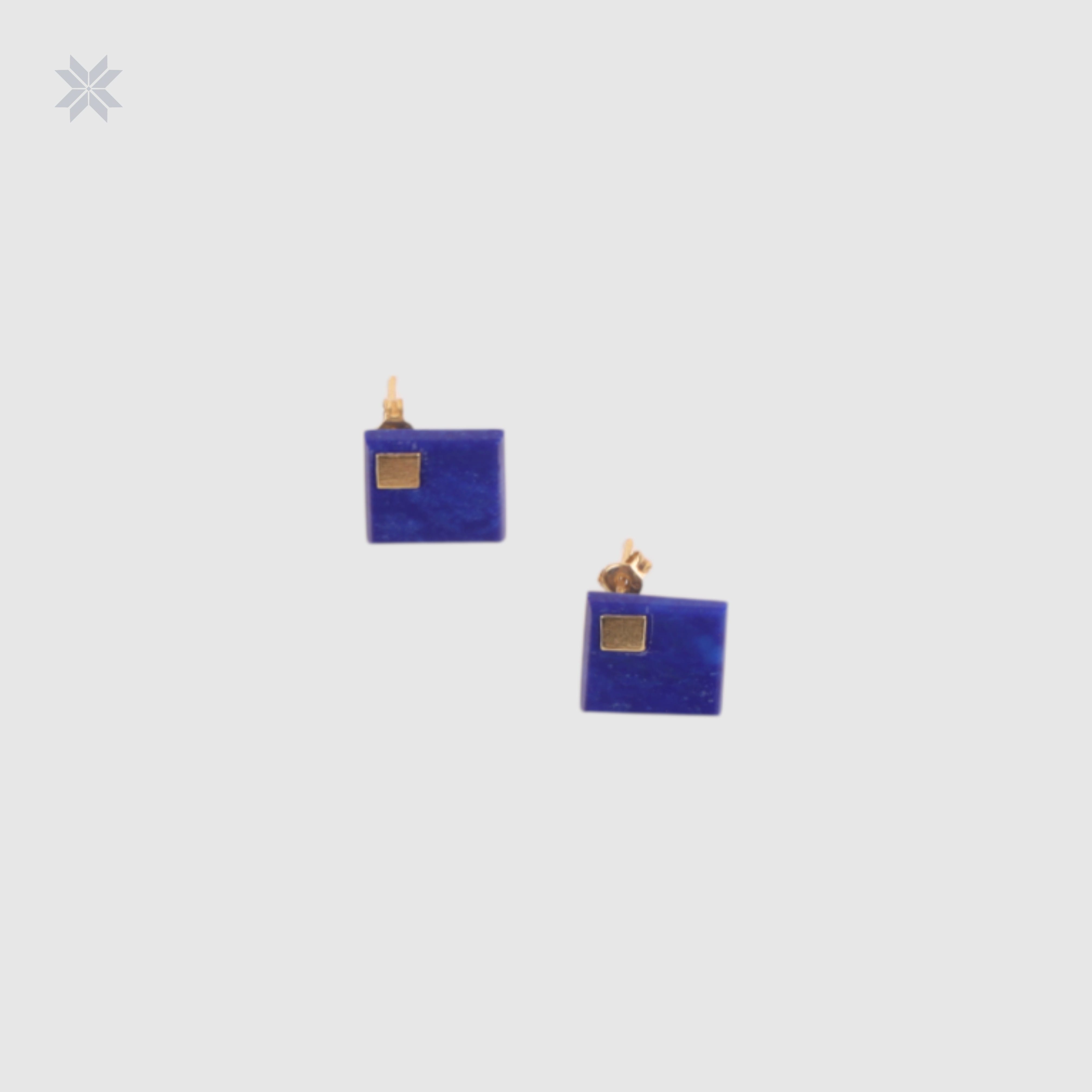 Handmade Square Lapis Lazuli Stud Earrings