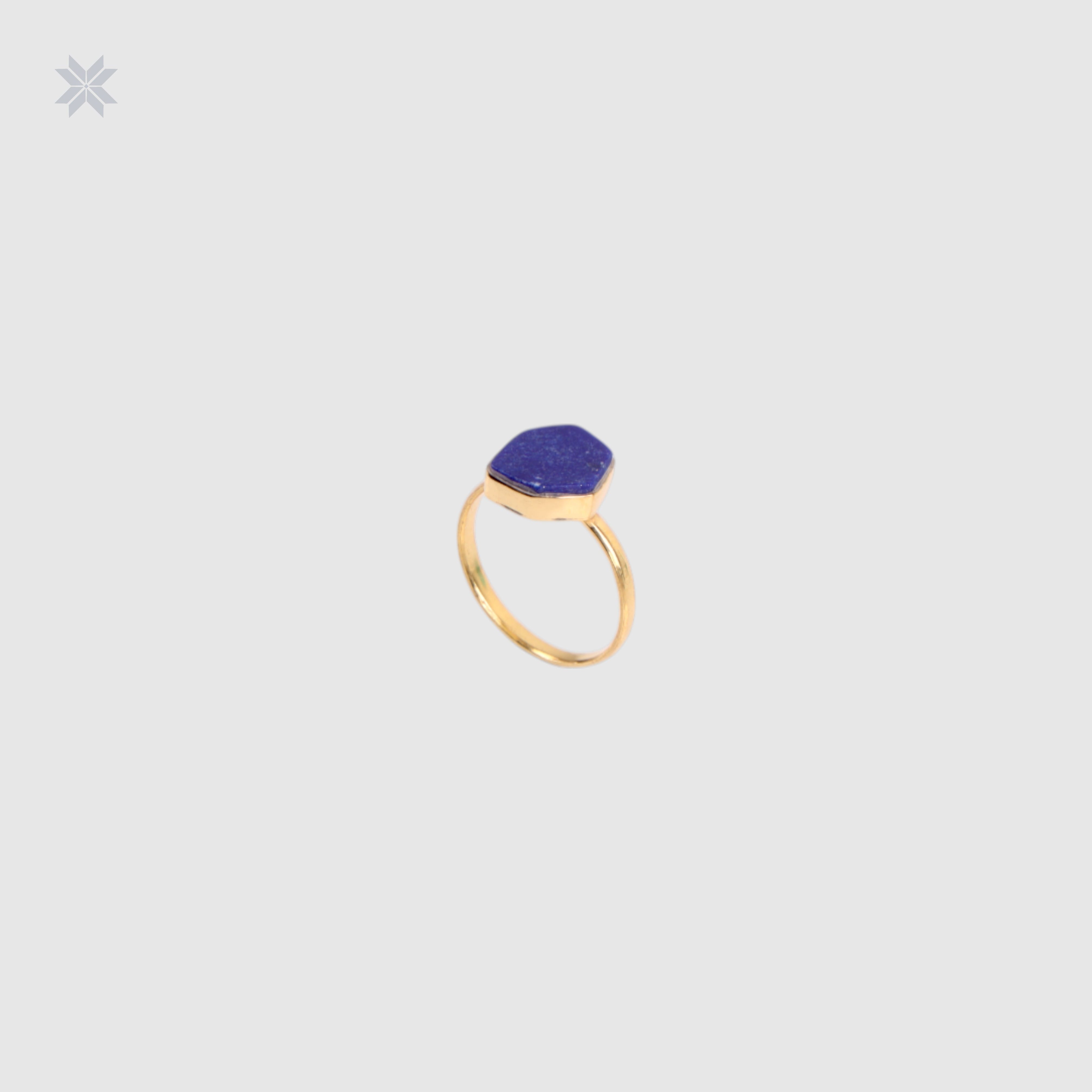 Handmade Lapis Lazuli Women Ring – Gold Plated Silver