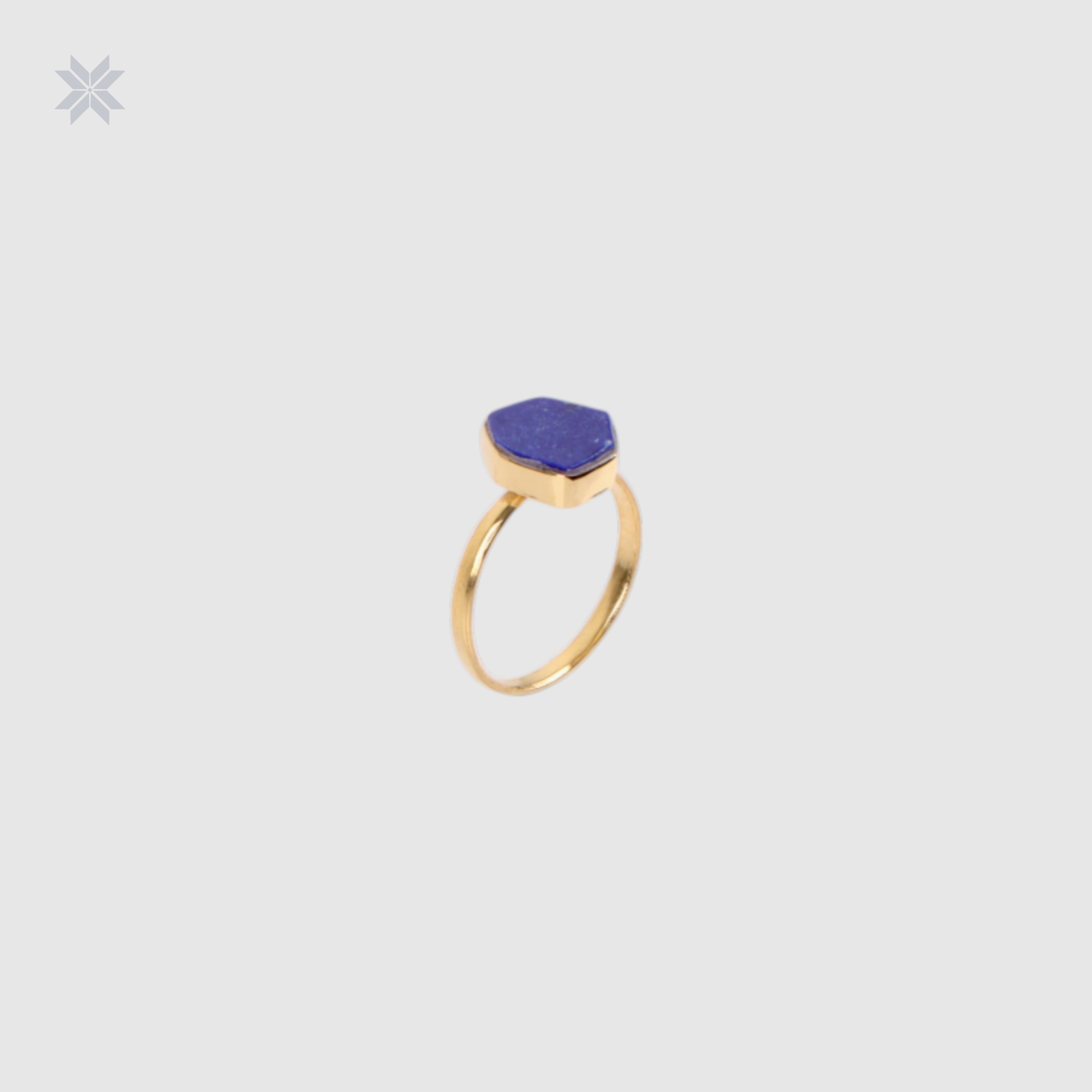 Handmade Lapis Lazuli Women Ring – Gold Plated Silver