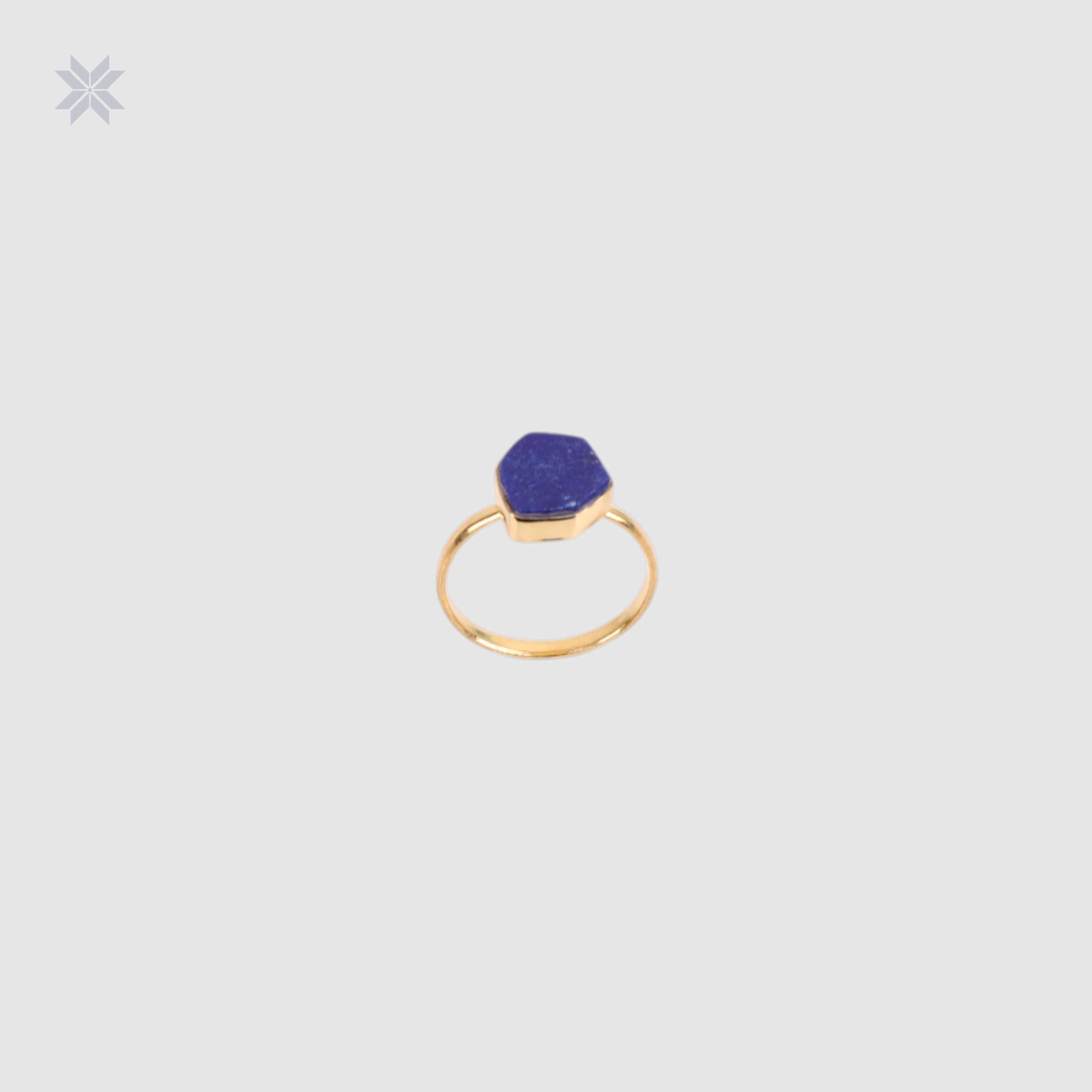 Handmade Lapis Lazuli Women Ring – Gold Plated Silver