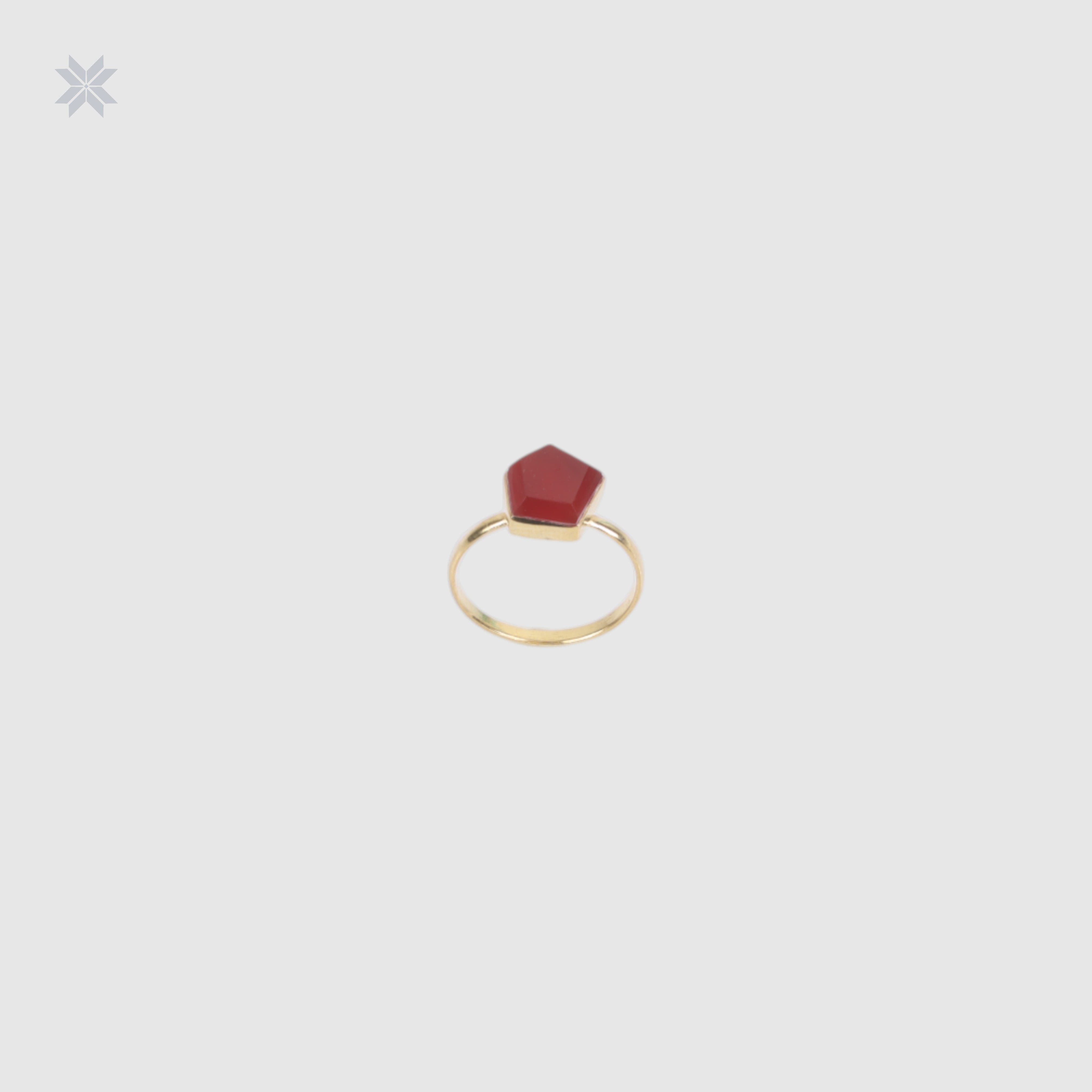 Handmade Onyx Stone Ring Gold-Plated Silver
