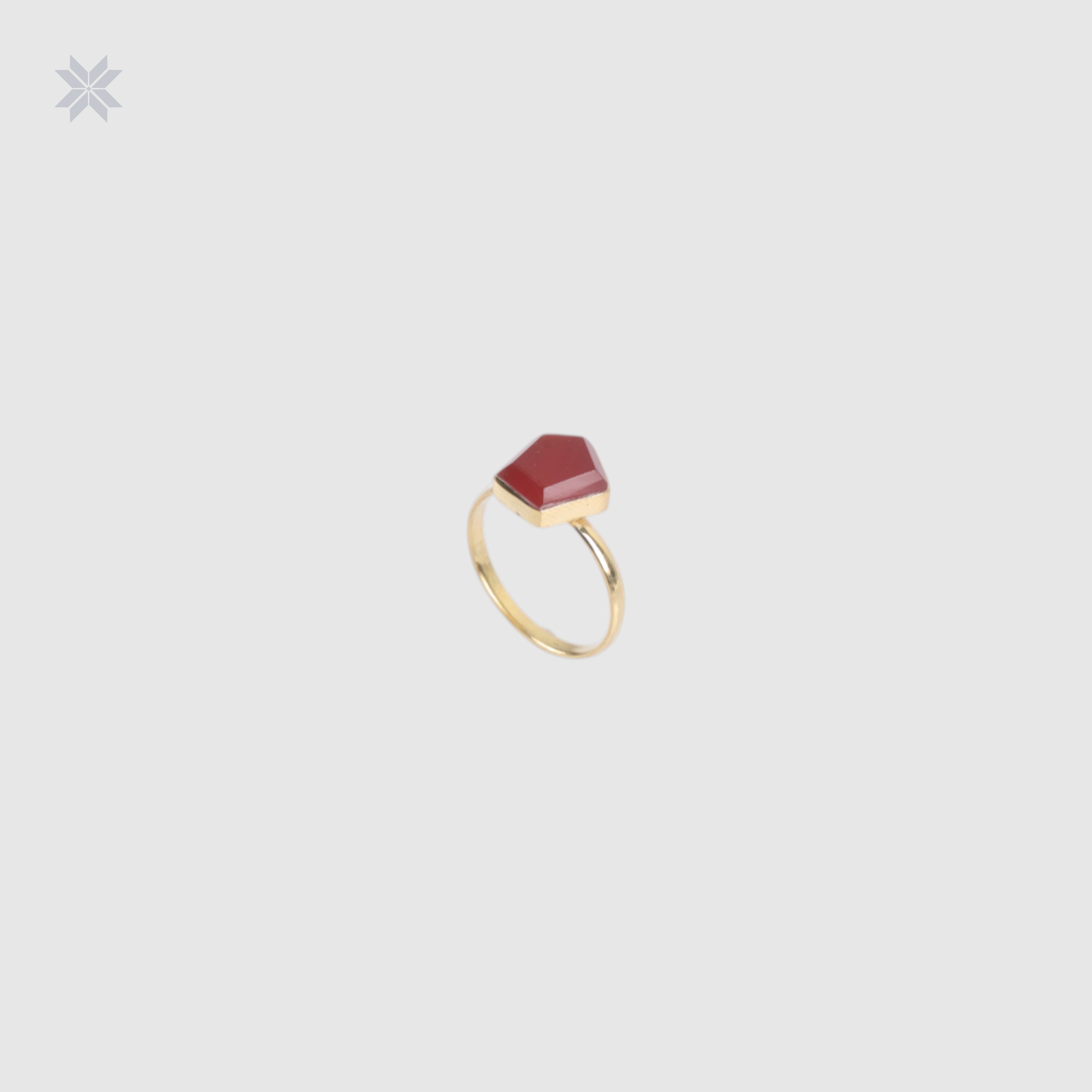 Handmade Onyx Stone Ring Gold-Plated Silver