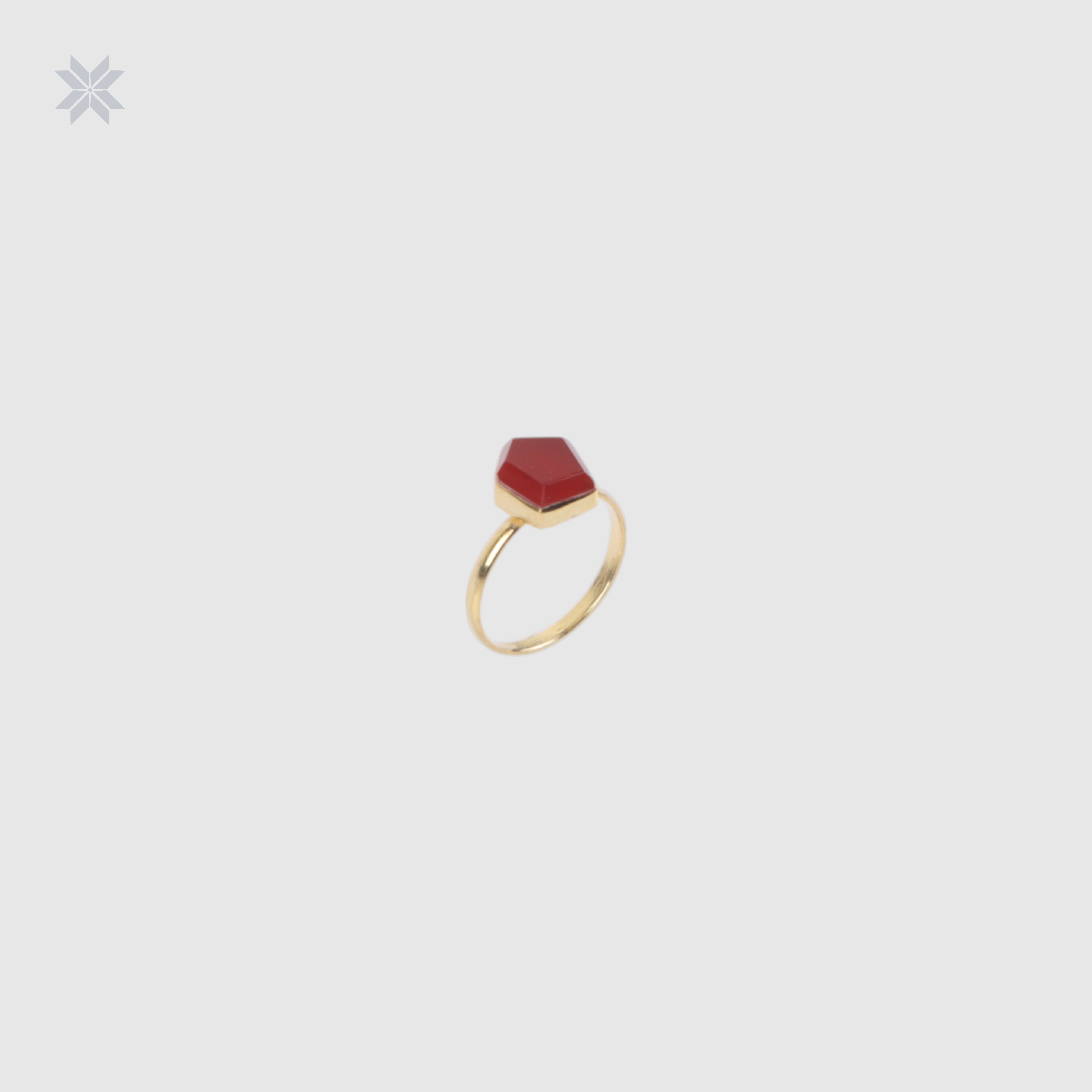Handmade Onyx Stone Ring Gold-Plated Silver