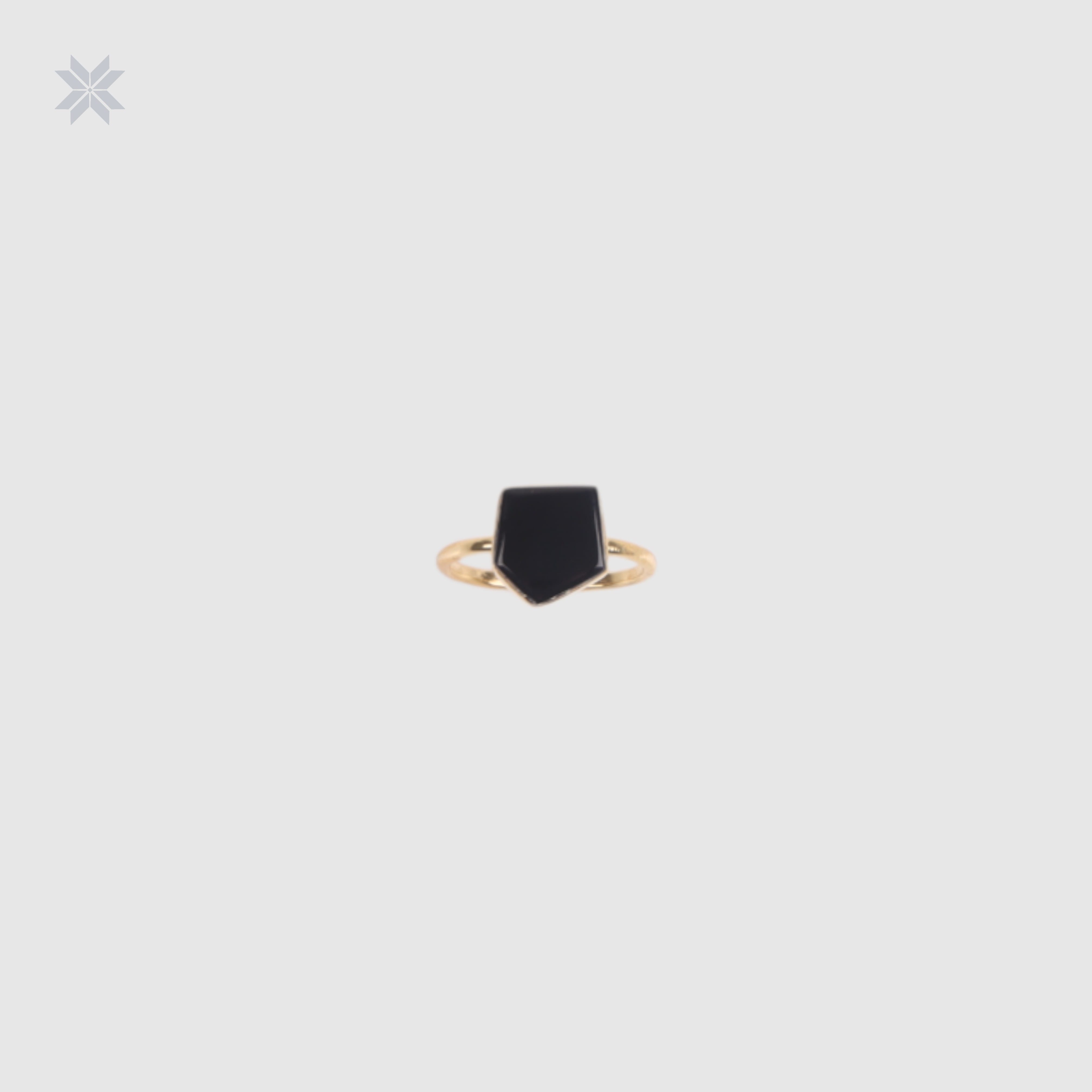 Handmade Black Onyx Women Ring Gold Plated