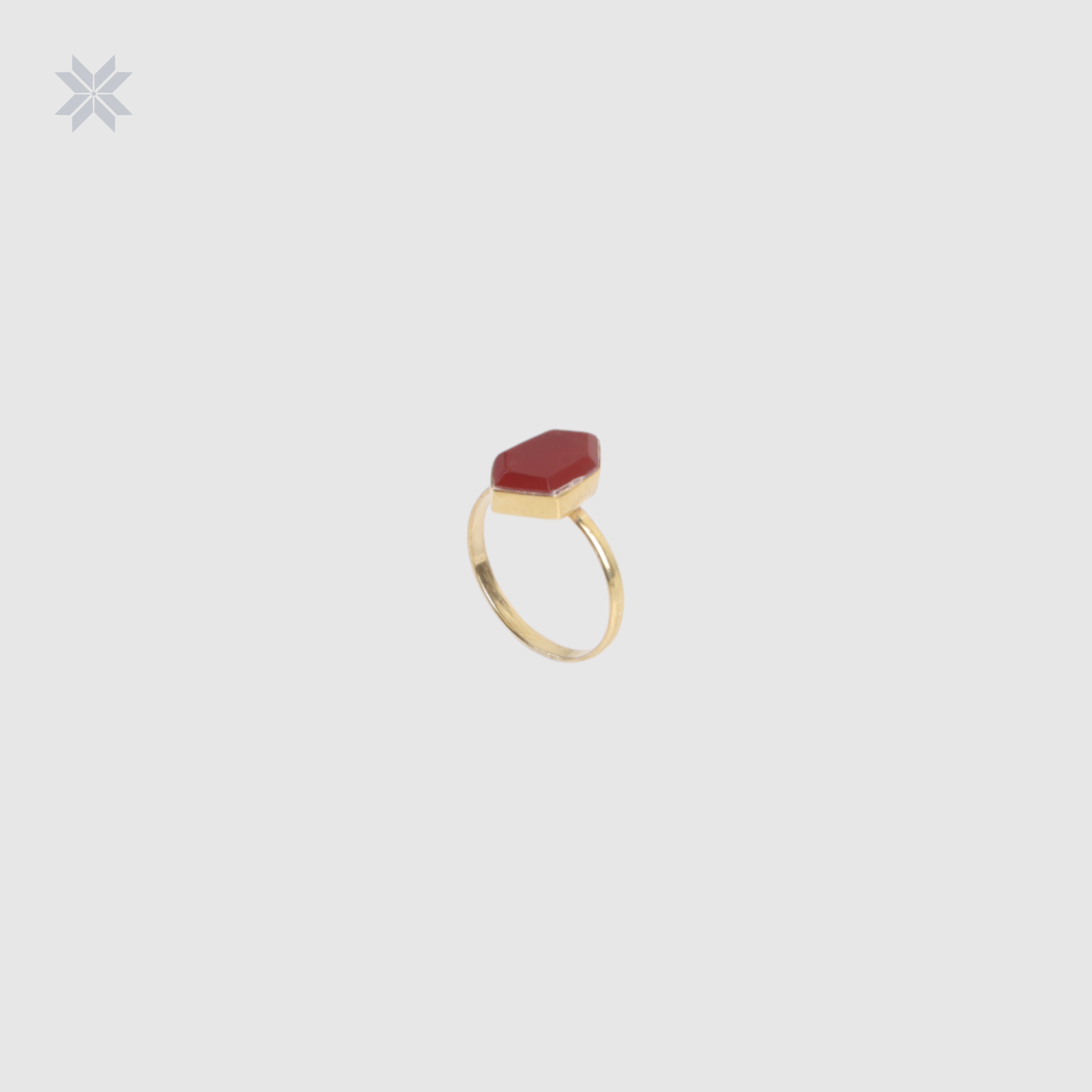Red Onyx Women Ring Gold Plated
