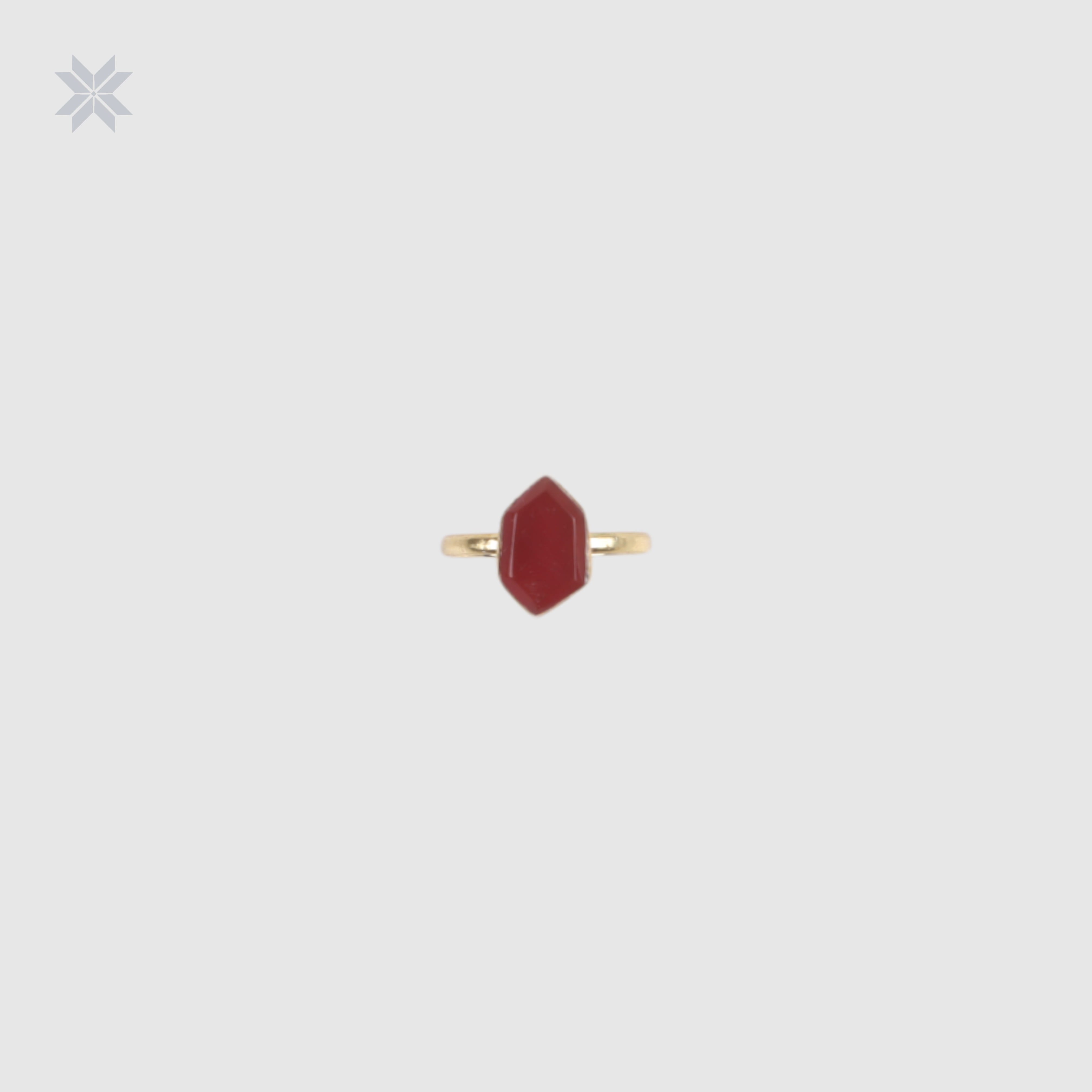 Red Onyx Women Ring Gold Plated
