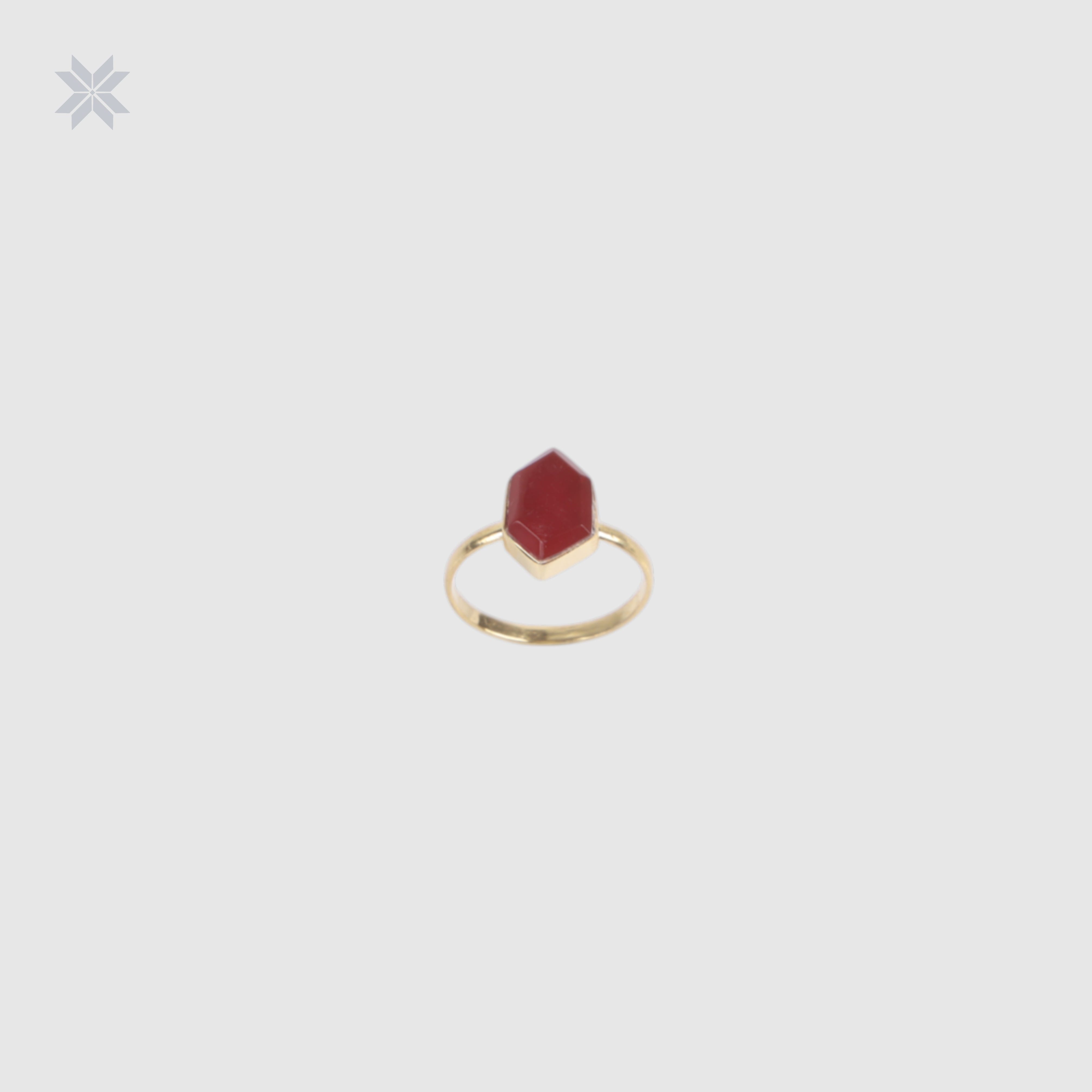 Red Onyx Women Ring Gold Plated