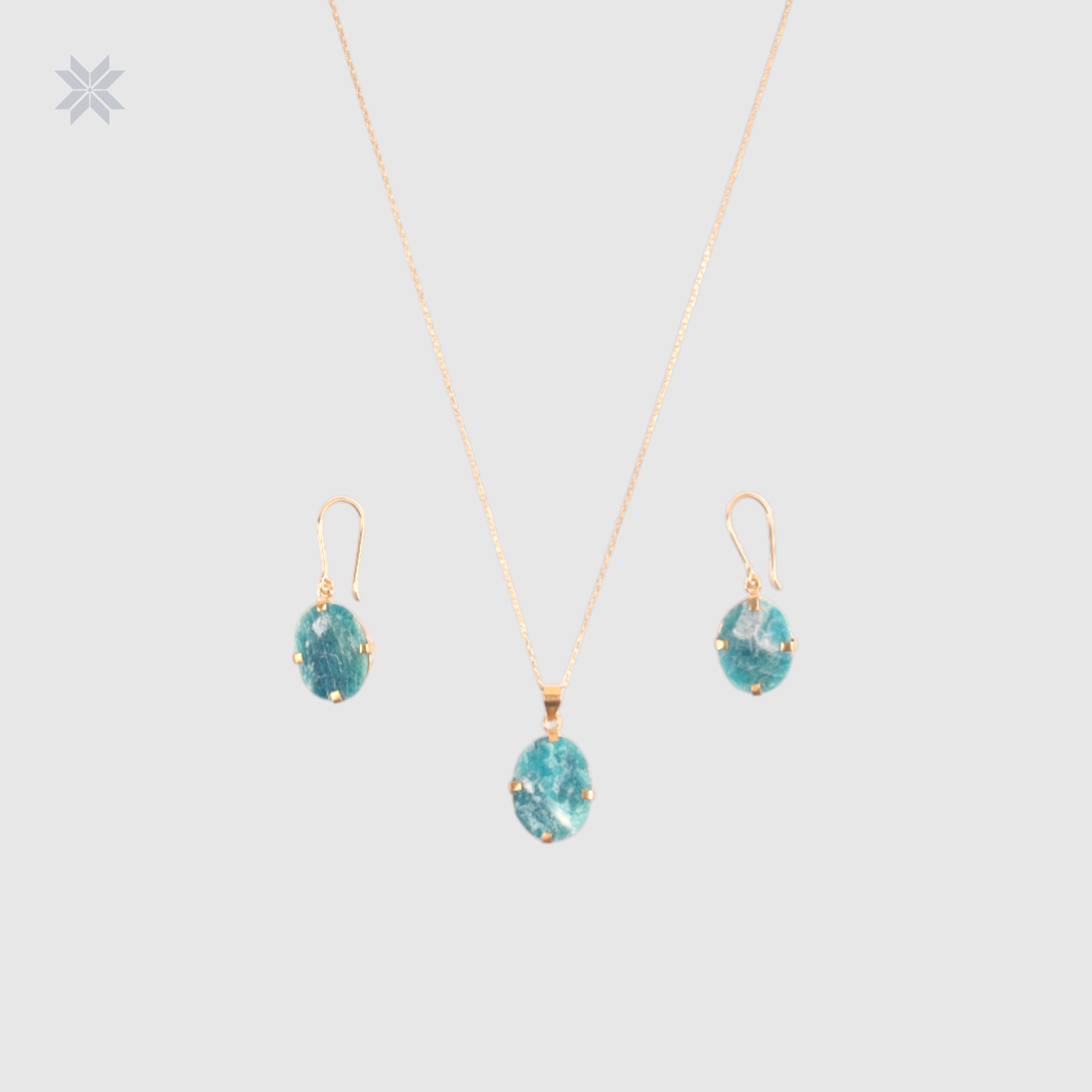 Handmade Blue Sodalite Women Jewelry Set (Necklace & Earrings)