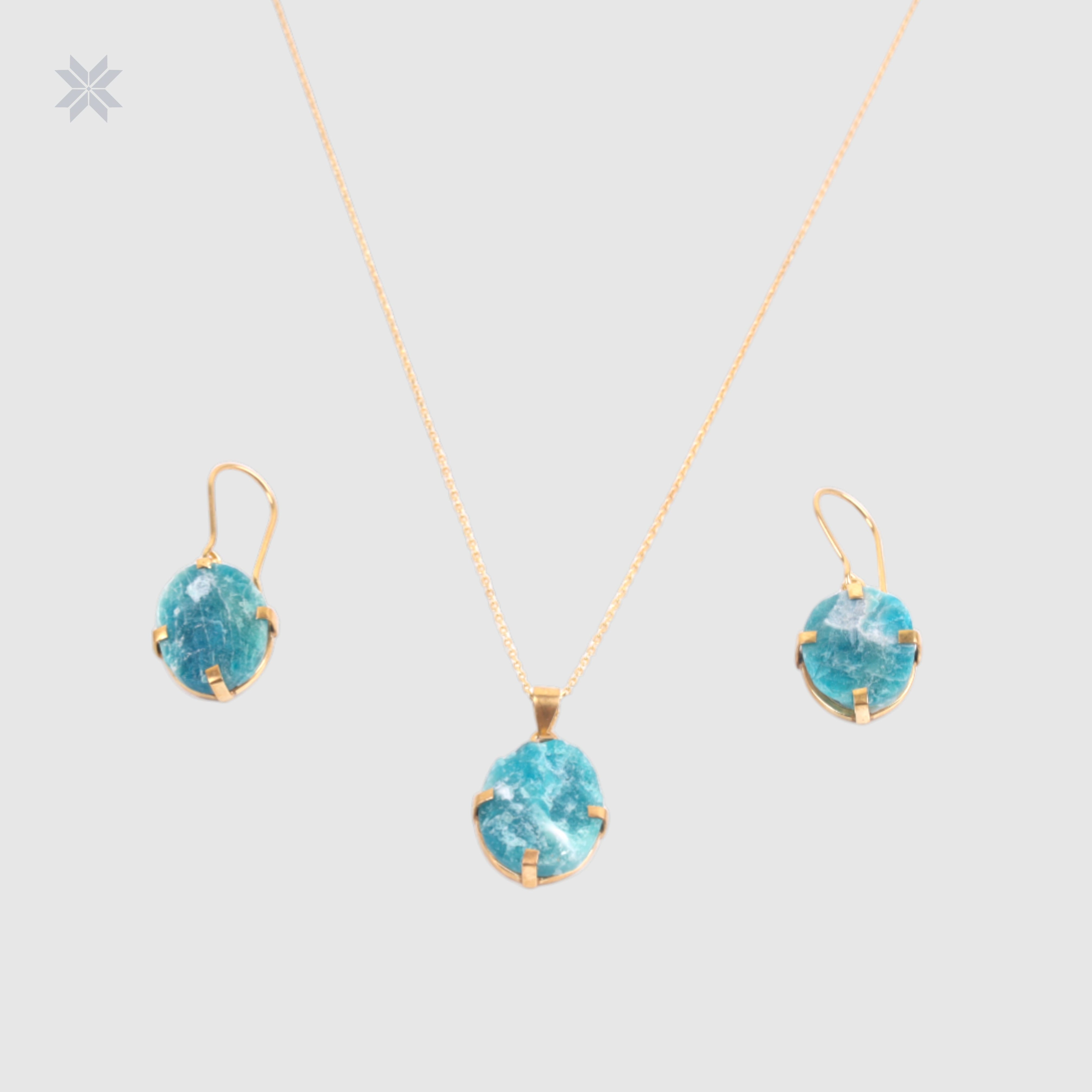 Handmade Blue Sodalite Women Jewelry Set (Necklace & Earrings)