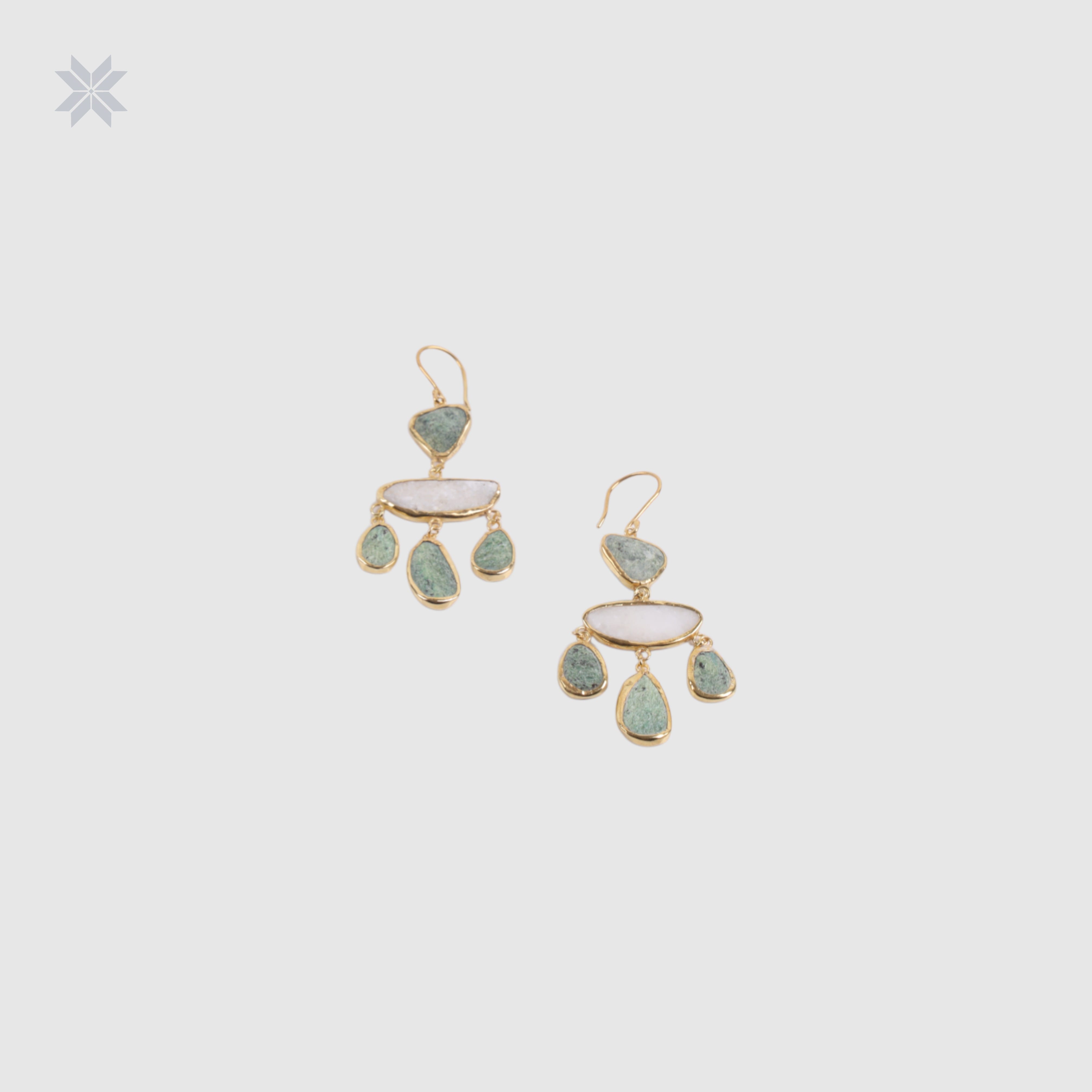 Bamiyan Turquoise & Milky Quartz Women Earrings