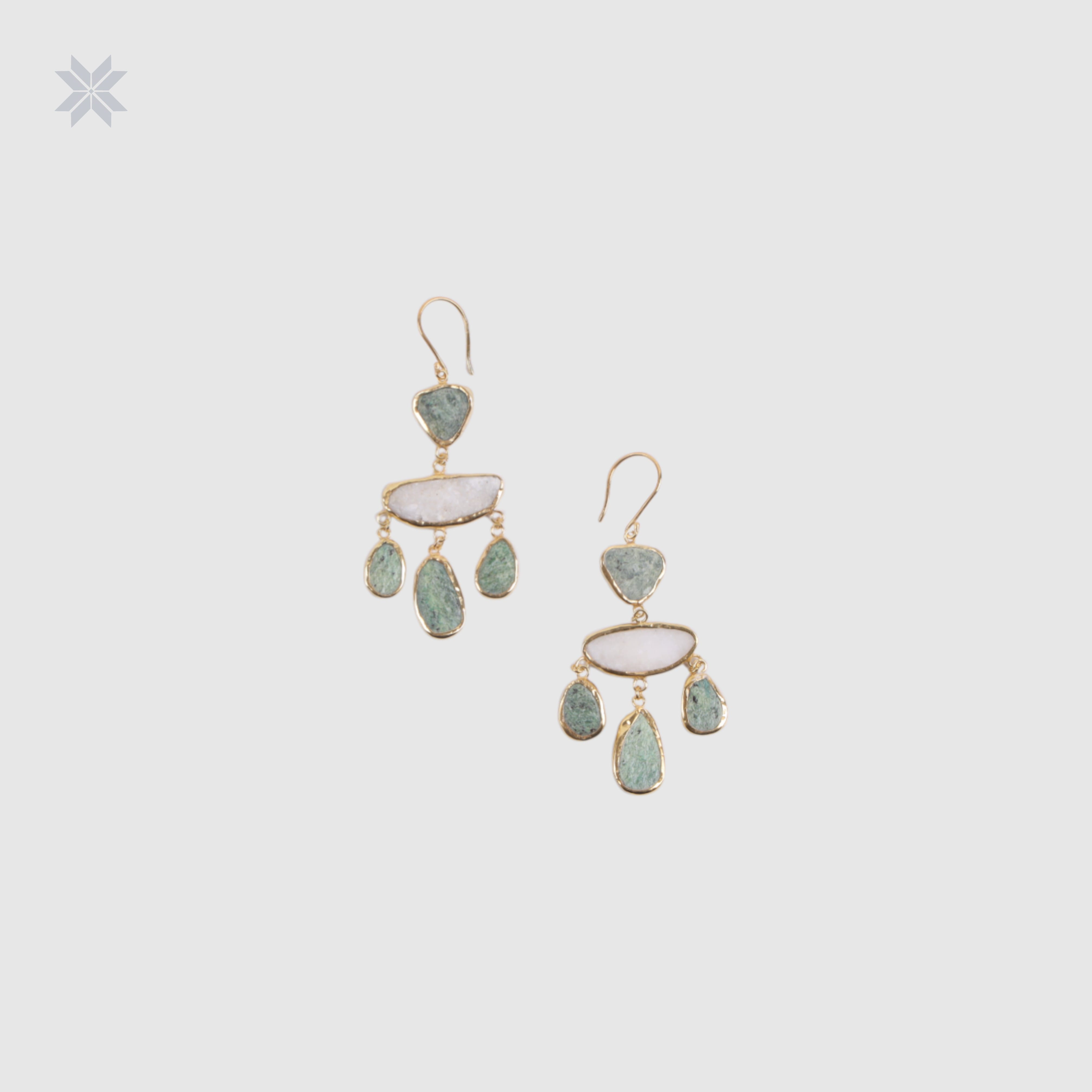 Bamiyan Turquoise & Milky Quartz Women Earrings