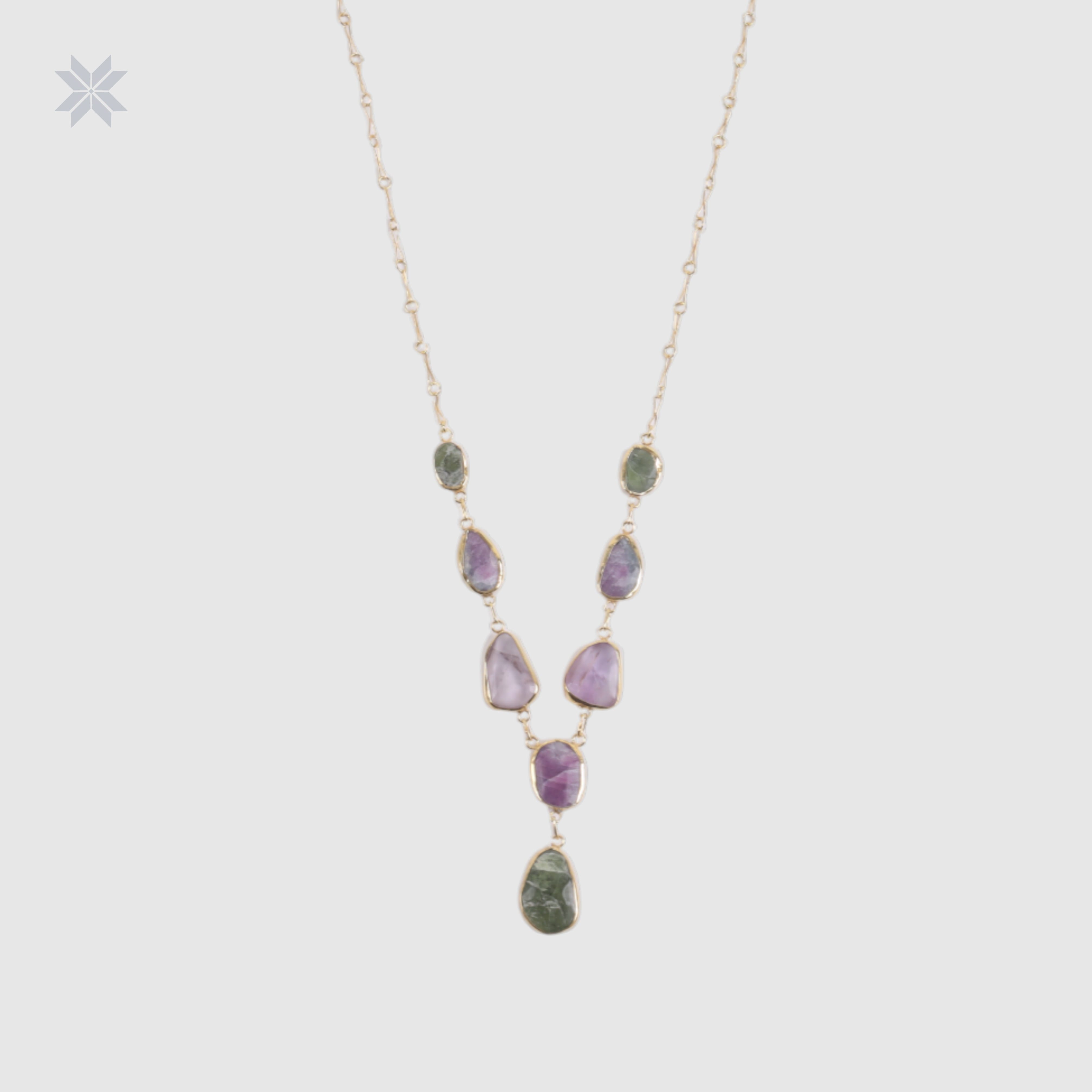 Handmade Minimal Gemstone Women Jewelry Set Ruby & Peridot