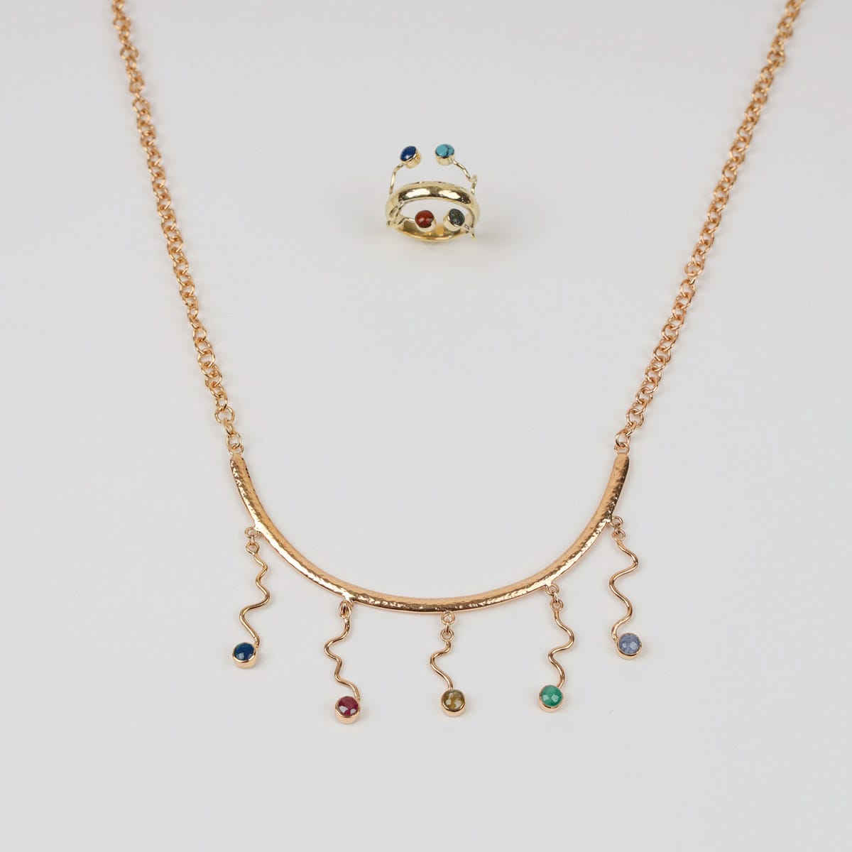 Gemworm Women Necklace & Earrings Set