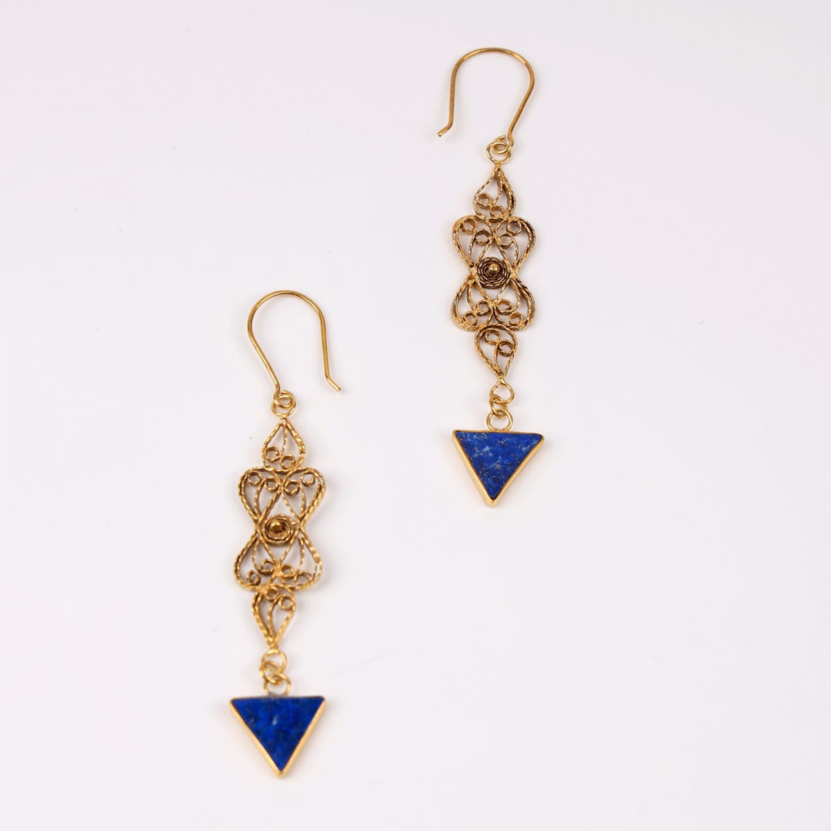 Malila Herat Lapis Lazuli Brass Gold-Plated Earrings