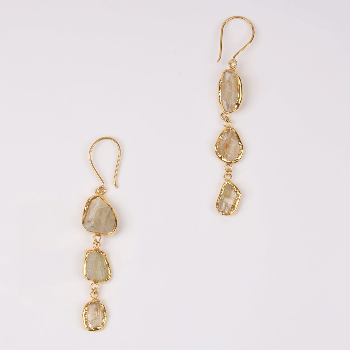 Sunbeam Honey Calcite Earrings with Gold-Plated Silver