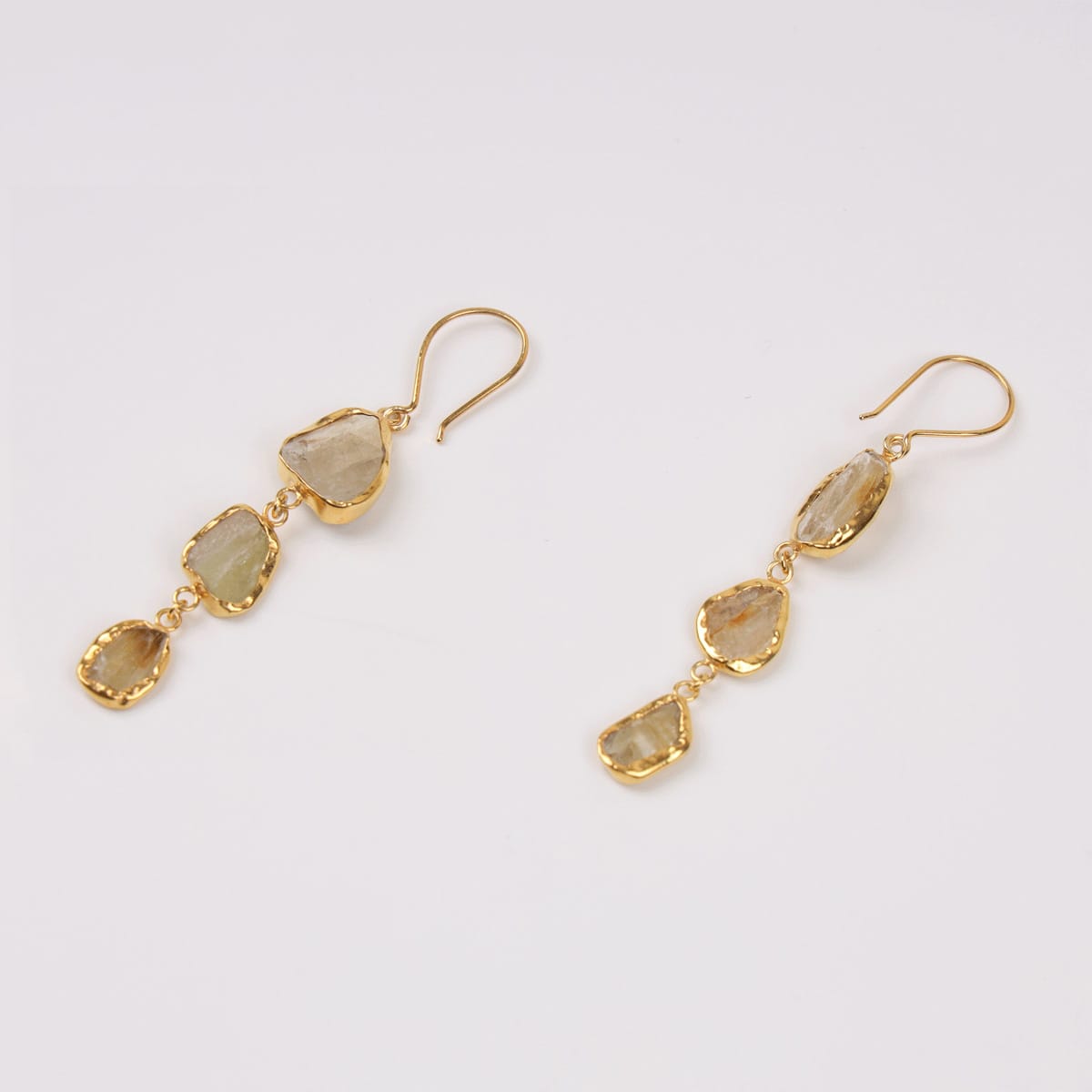 Sunbeam Honey Calcite Earrings with Gold-Plated Silver