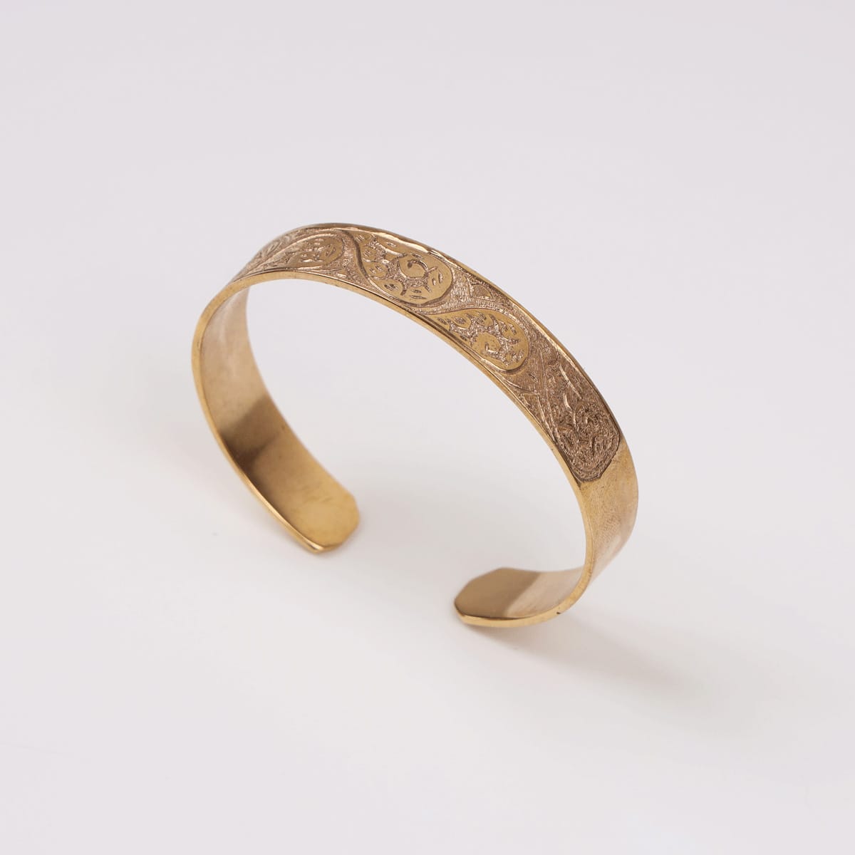 Ornate Gold-Plated Brass Bracelet