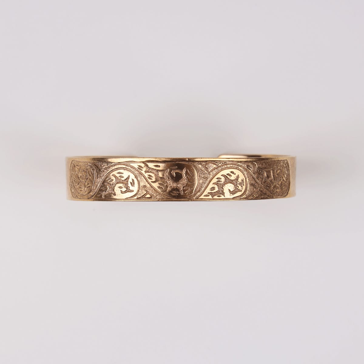 Ornate Gold-Plated Brass Bracelet