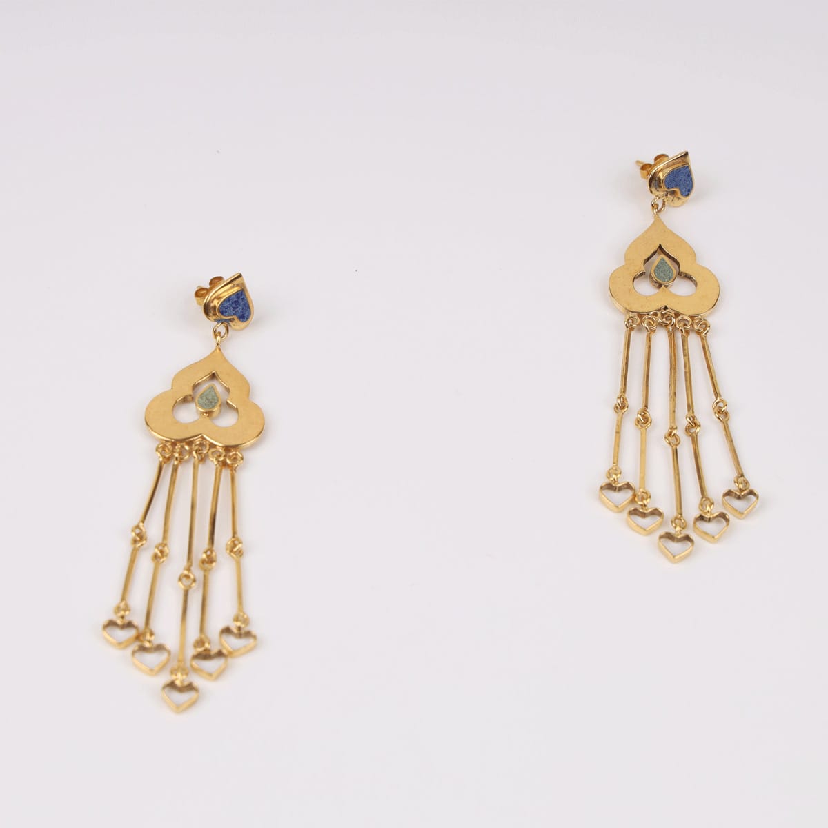 Virelia Earrings with Bamyan Turquoise and Gold-Plated Brass