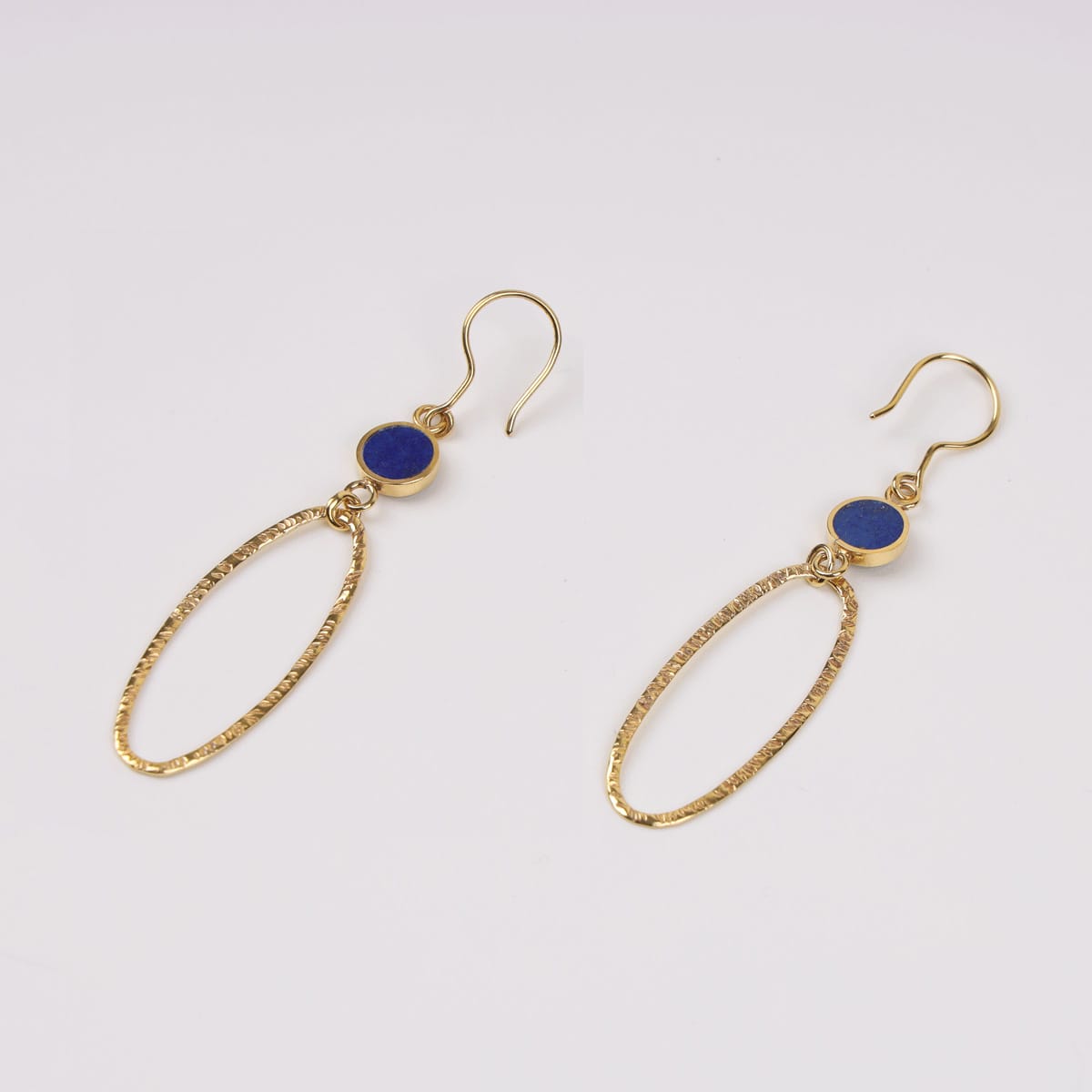 Seren Lapis Lazuli Earrings with Gold-Plated Brass