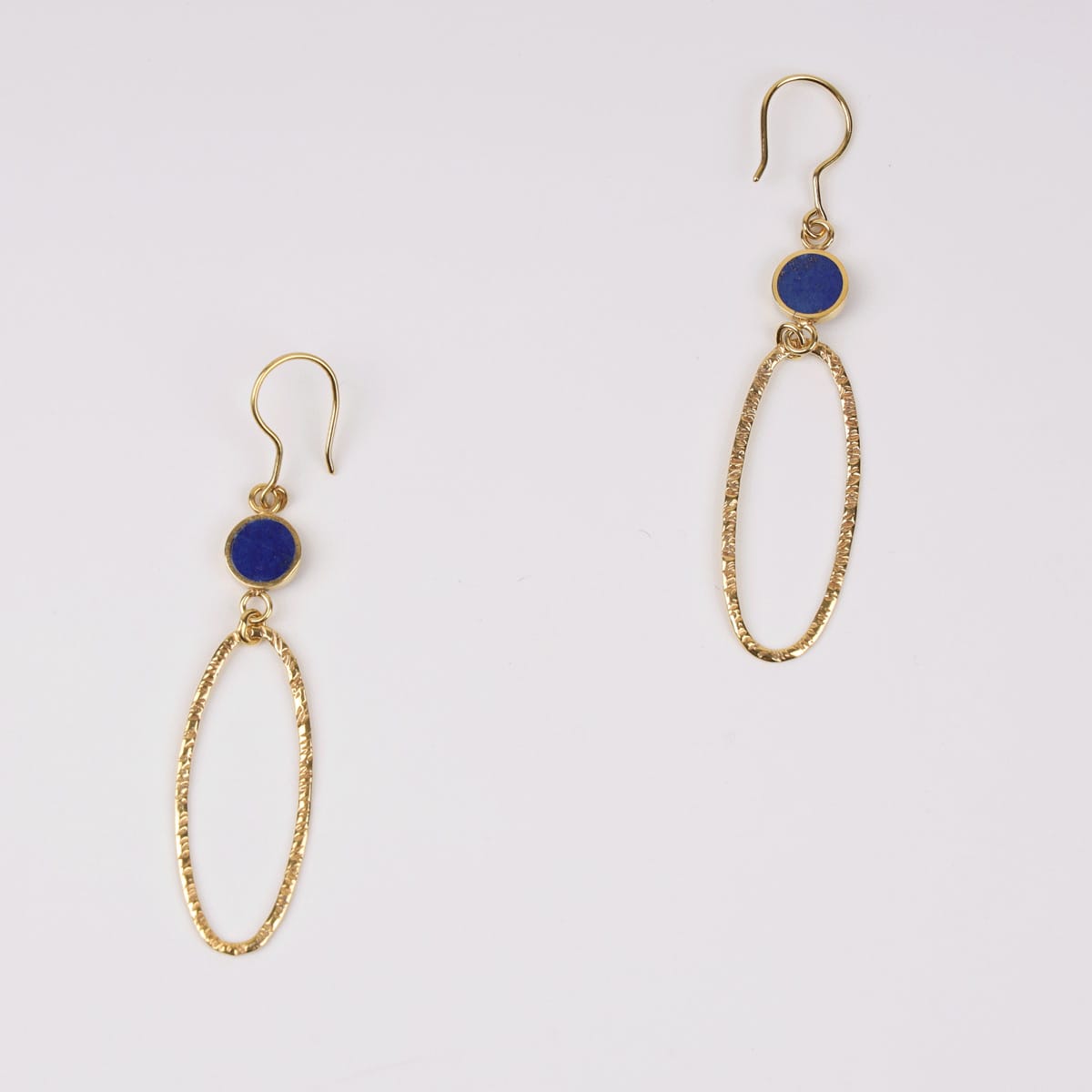Seren Lapis Lazuli Earrings with Gold-Plated Brass