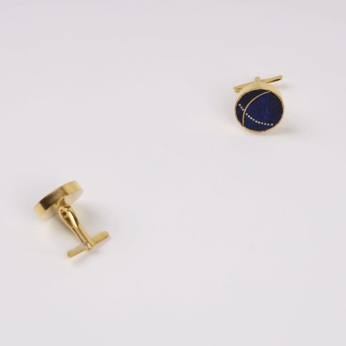Elegance Lapis Lazuli Cufflinks with Gold-Plated Silver