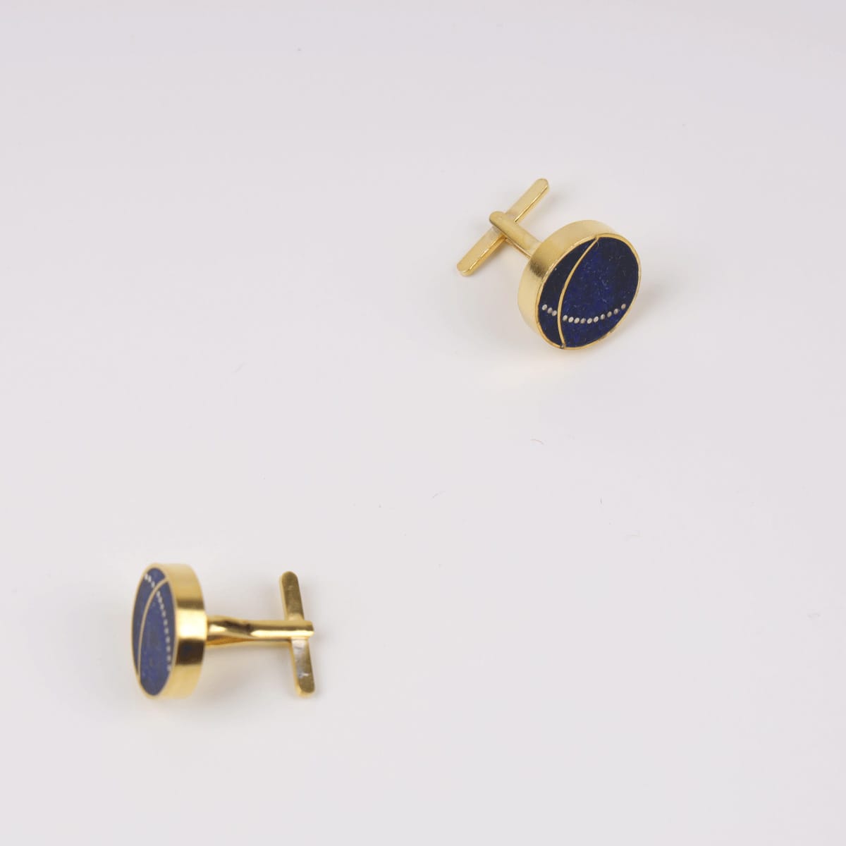 Elegance Lapis Lazuli Cufflinks with Gold-Plated Silver