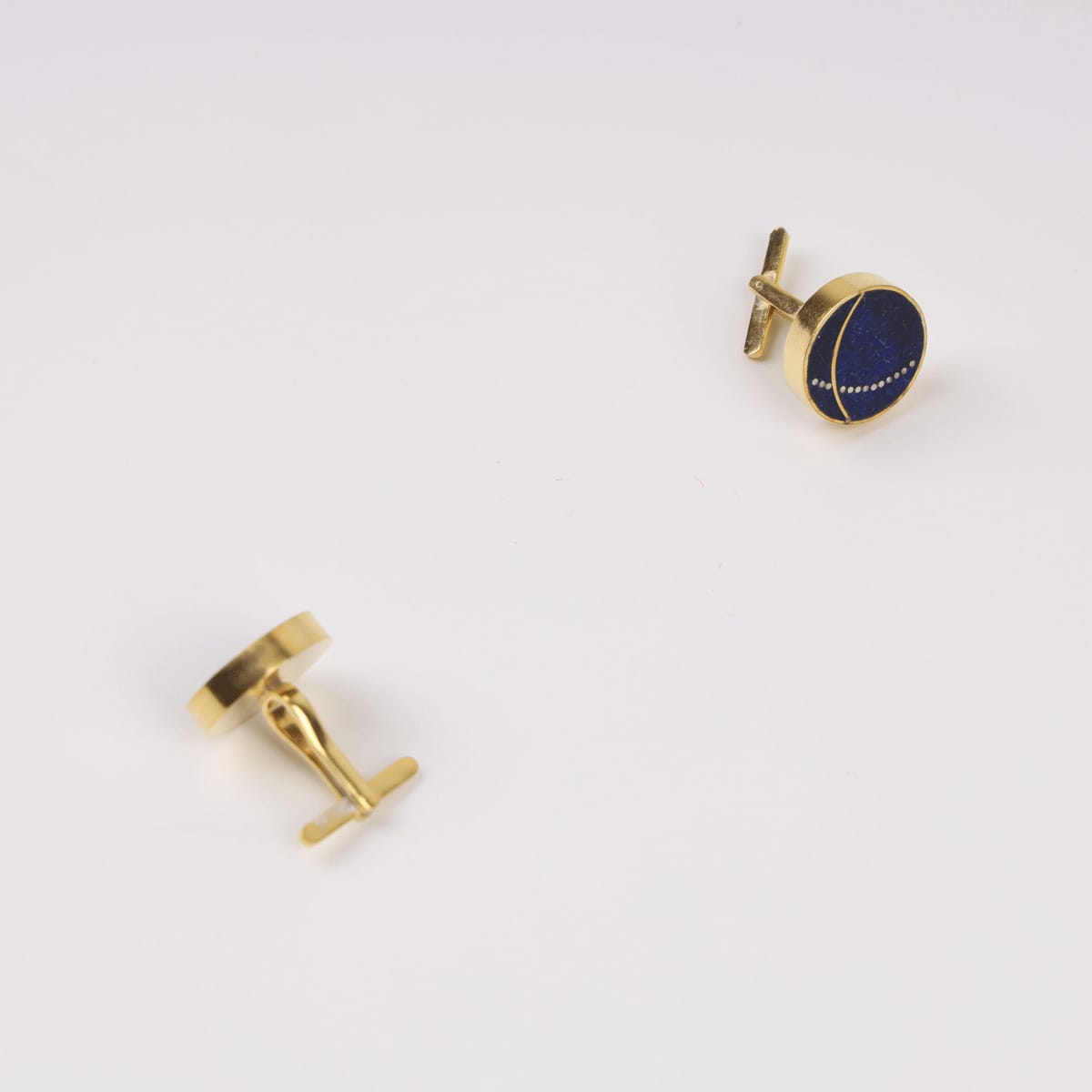 Elegance Lapis Lazuli Cufflinks with Gold-Plated Silver