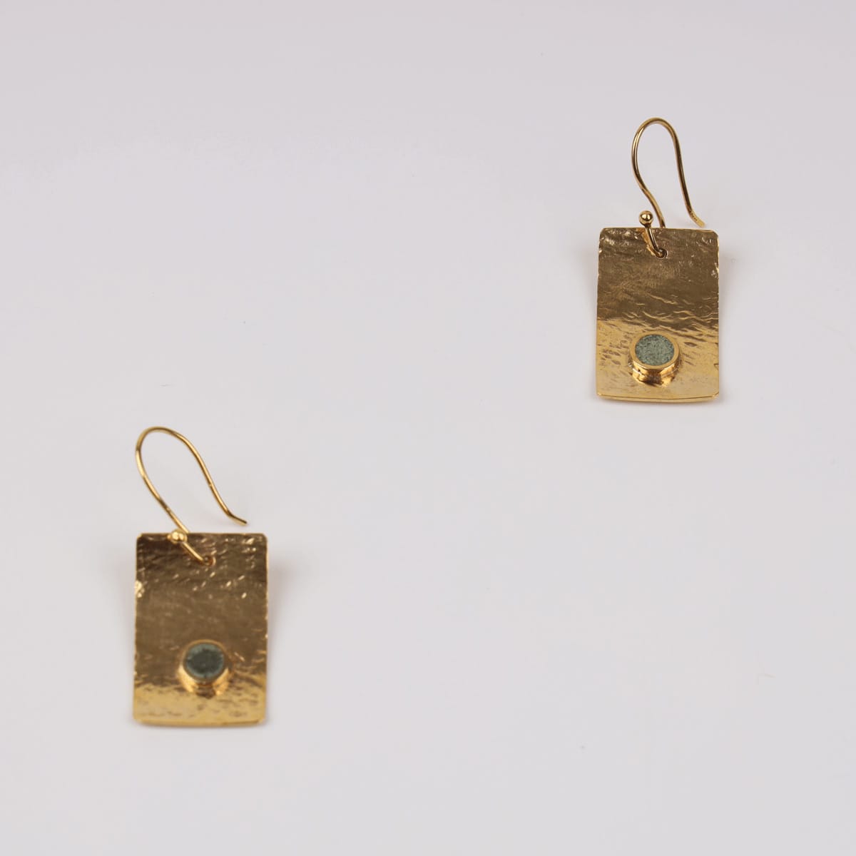 Vera Earrings with Bamyan Turquoise and Gold-Plated Brass
