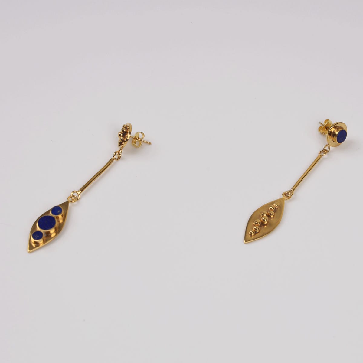 Oddy Earrings with Lapis Lazuli and Gold-Plated Brass