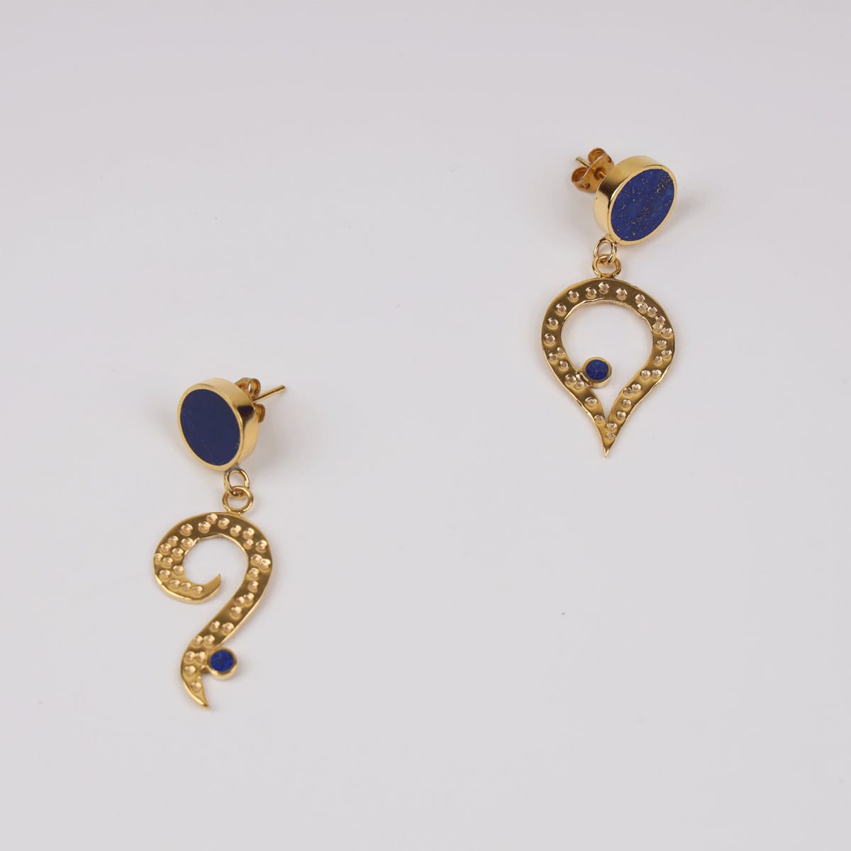 Varia Lapis Lazuli Earrings with Gold-Plated Brass
