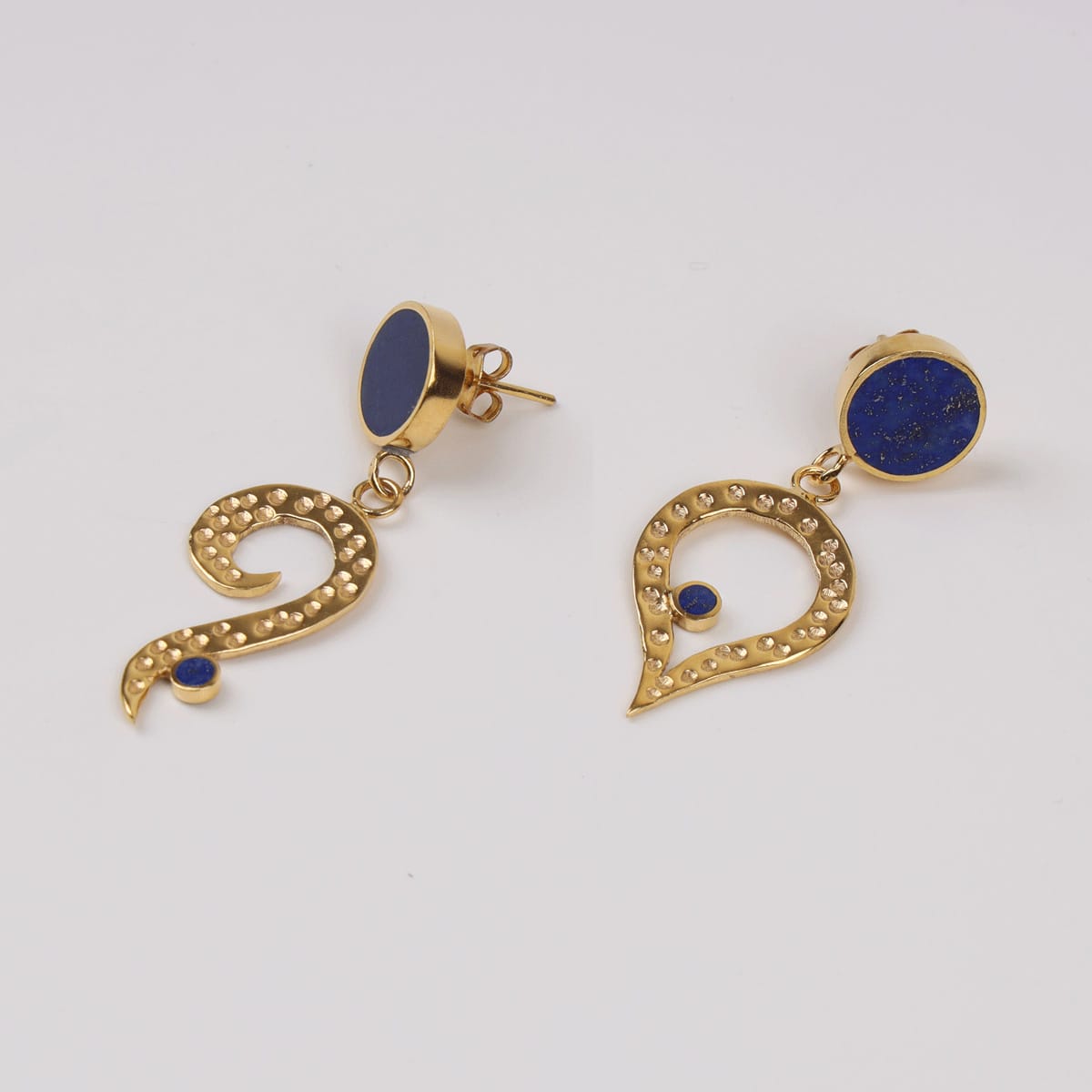 Varia Lapis Lazuli Earrings with Gold-Plated Brass