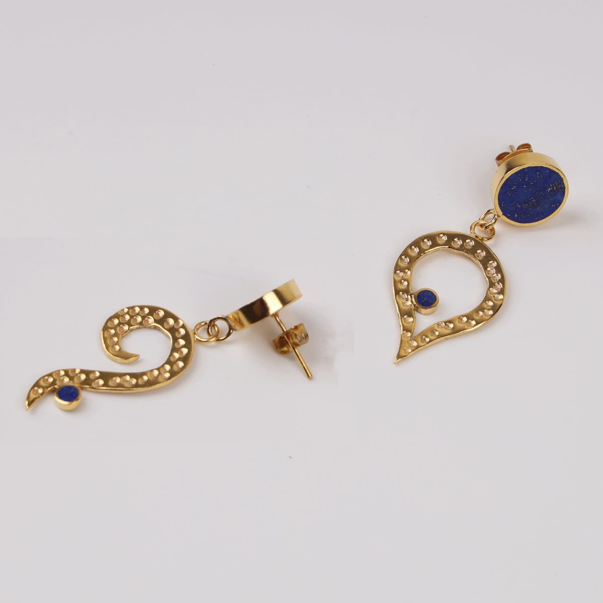 Varia Lapis Lazuli Earrings with Gold-Plated Brass