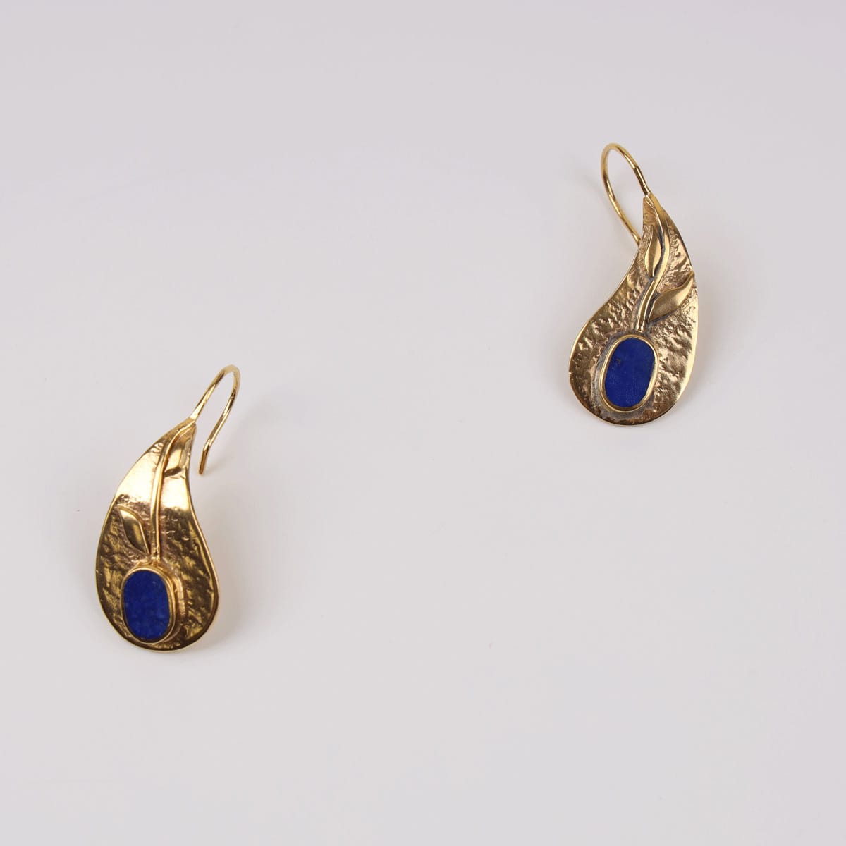 Paira Earrings with Lapis Lazuli and Gold-Plated Brass