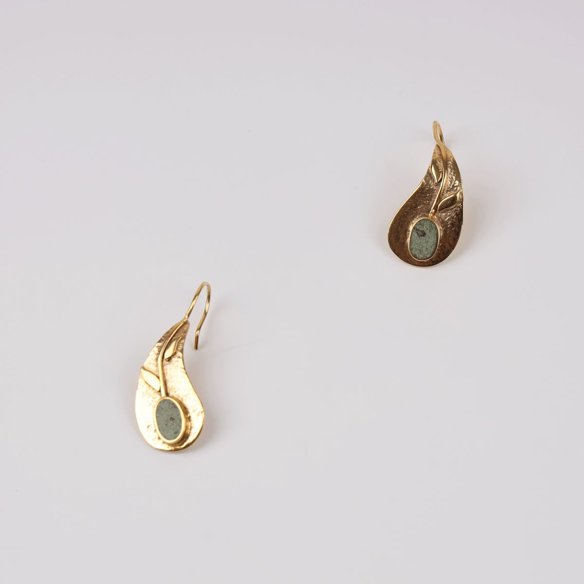 Paira Earrings with Bamyan Turquoise and Gold-Plated Brass
