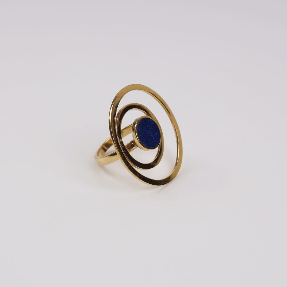 Cosma Ring with Lapis Lazuli and Gold-Plated Brass