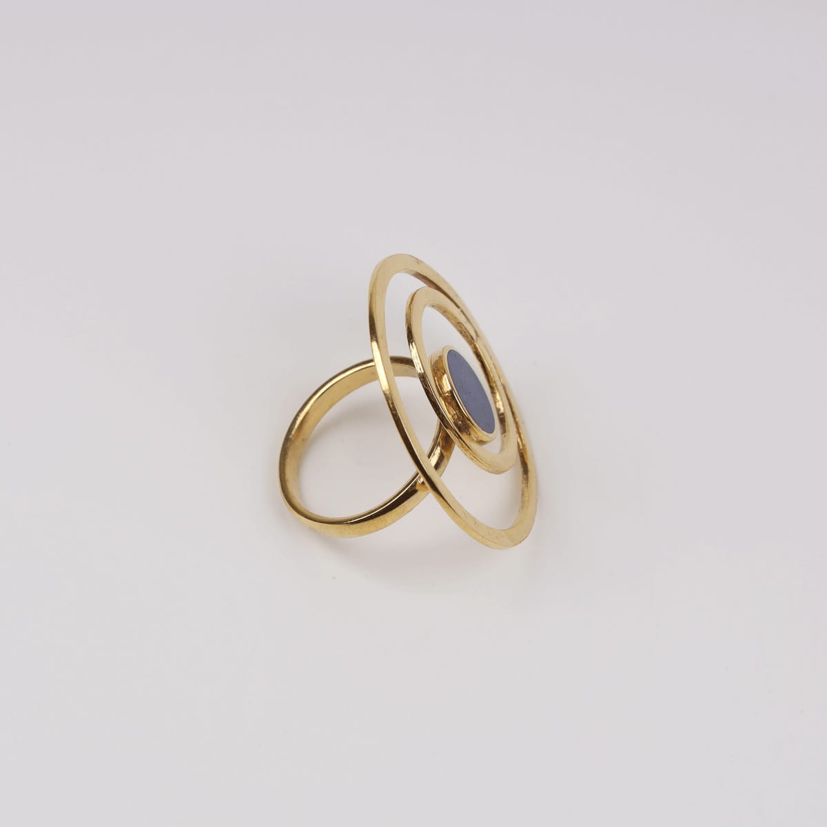 Cosma Ring with Lapis Lazuli and Gold-Plated Brass