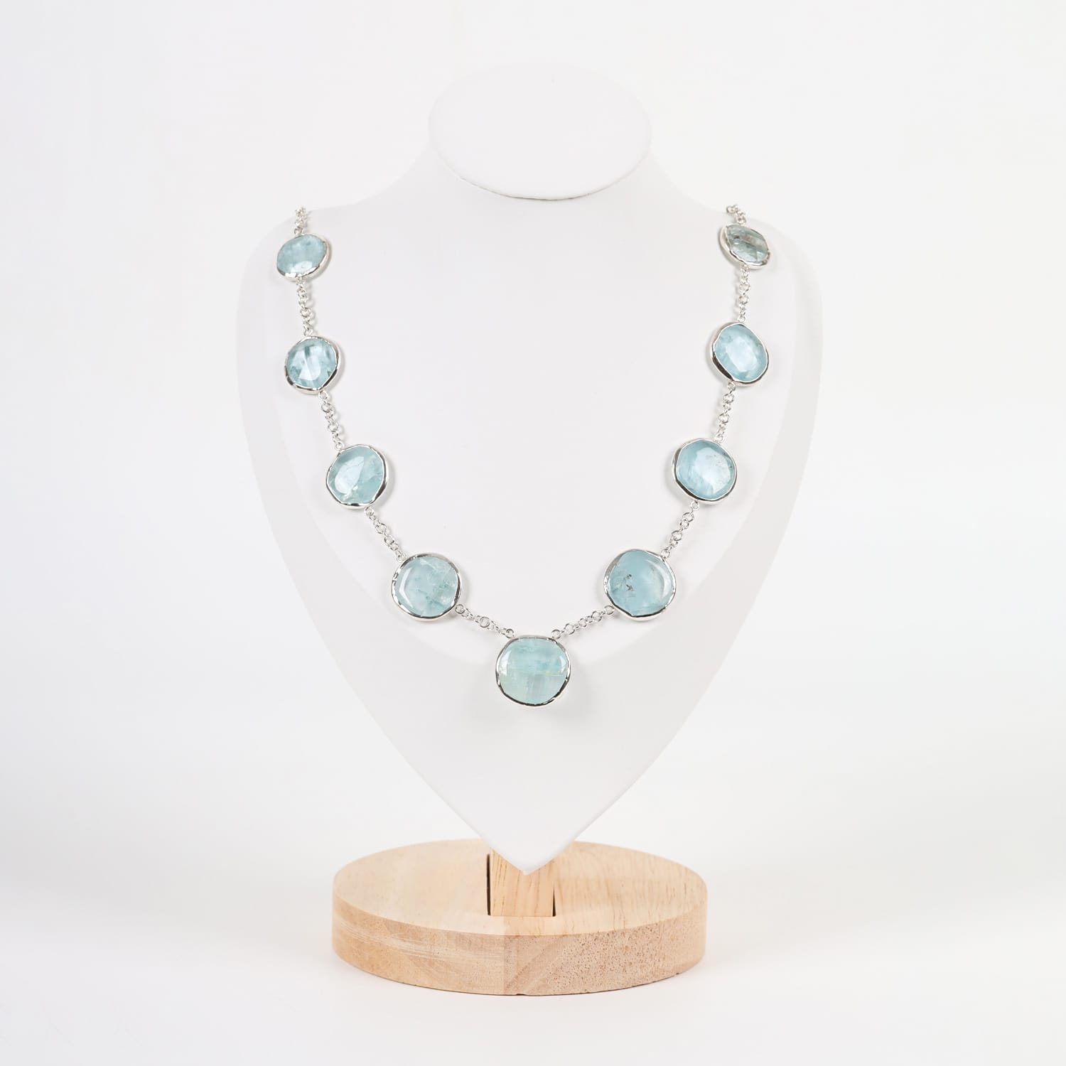 Celestia Gems Necklace Aquamarine and Silver