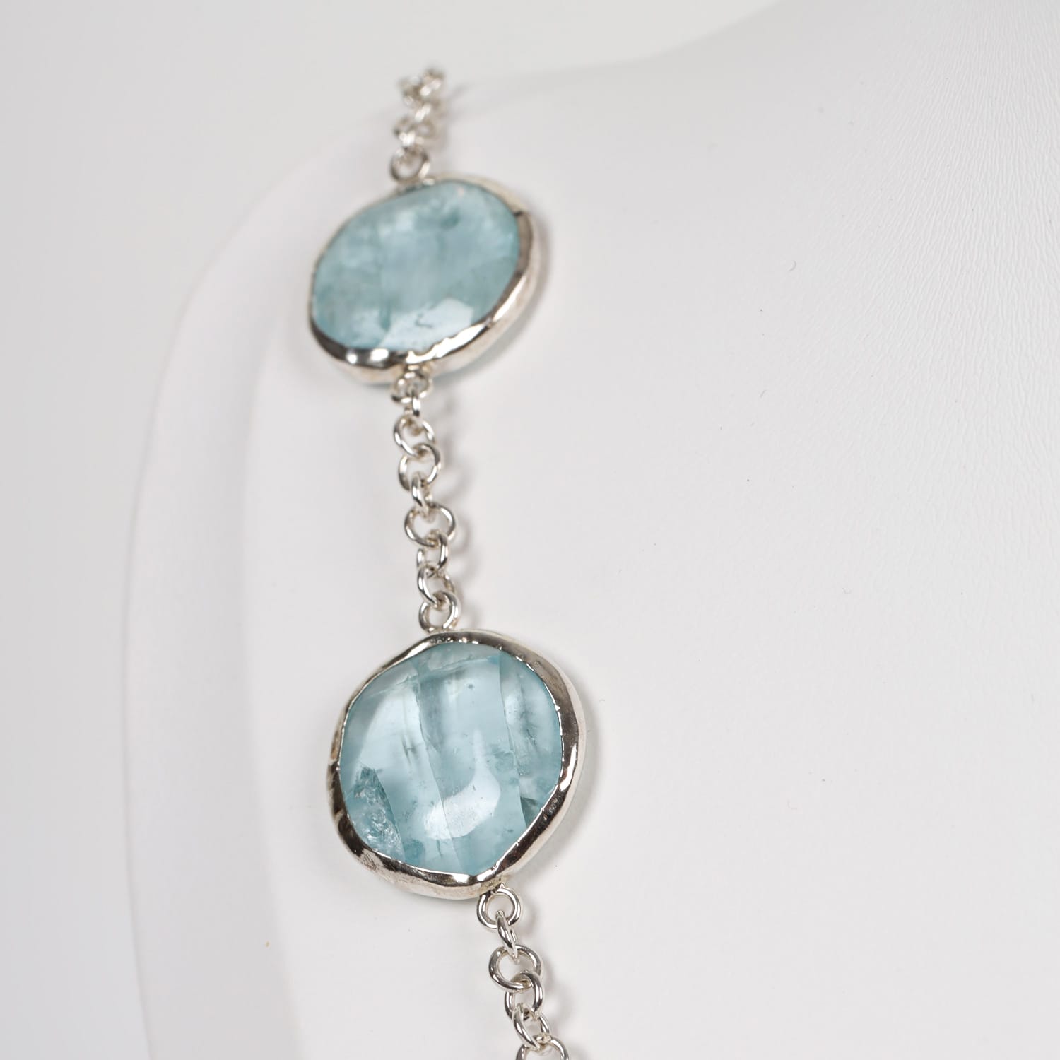 Celestia Gems Necklace Aquamarine and Silver