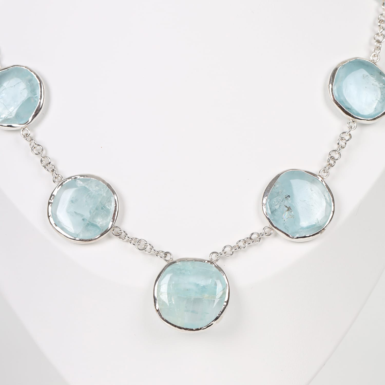 Celestia Gems Necklace Aquamarine and Silver