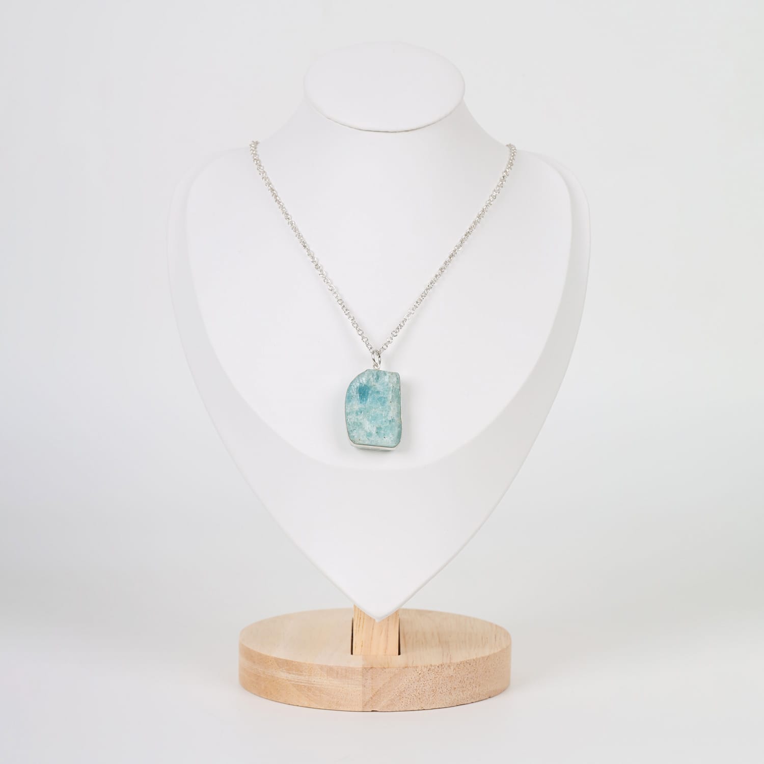 Sky Drop Necklace Aquamarine and Silver