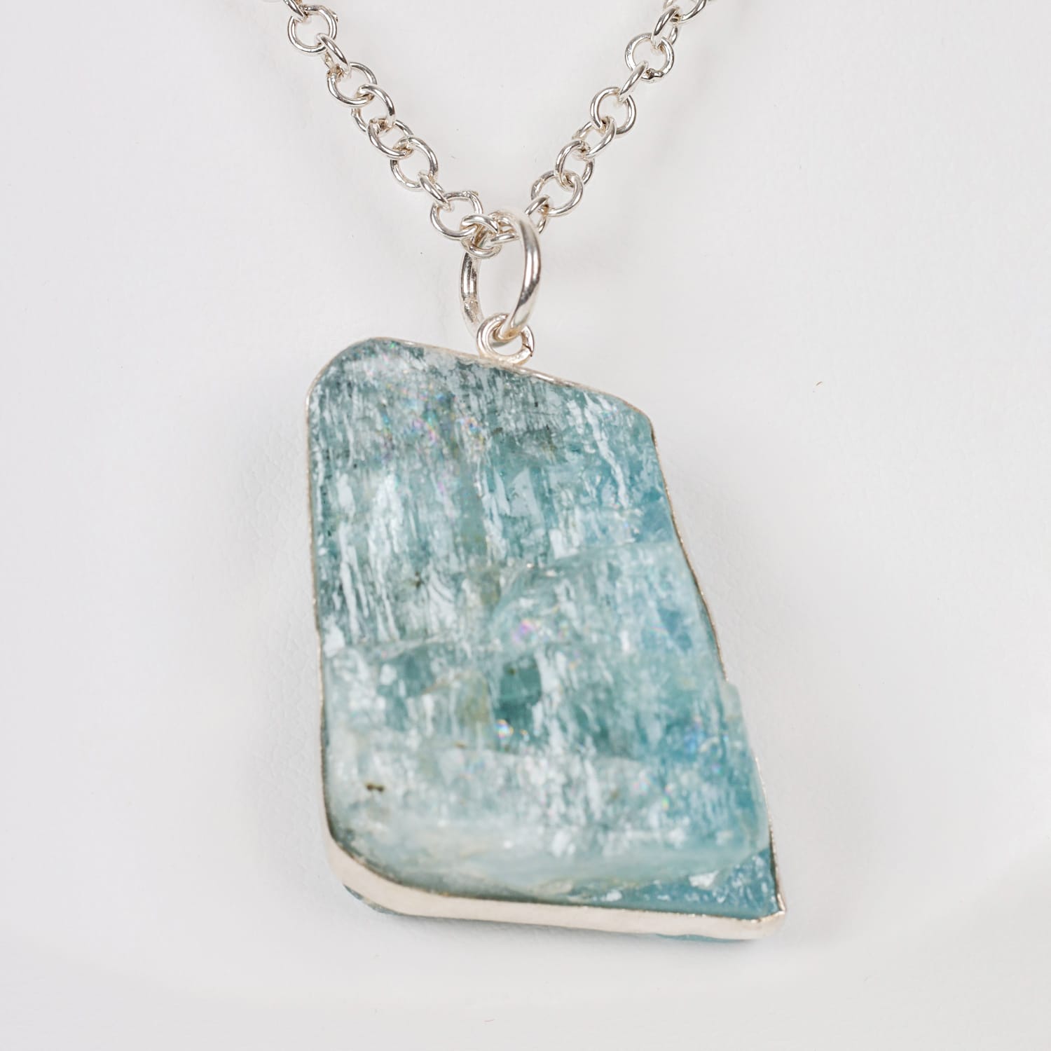 Sky Drop Pendant Aquamarine in Sterling Silver