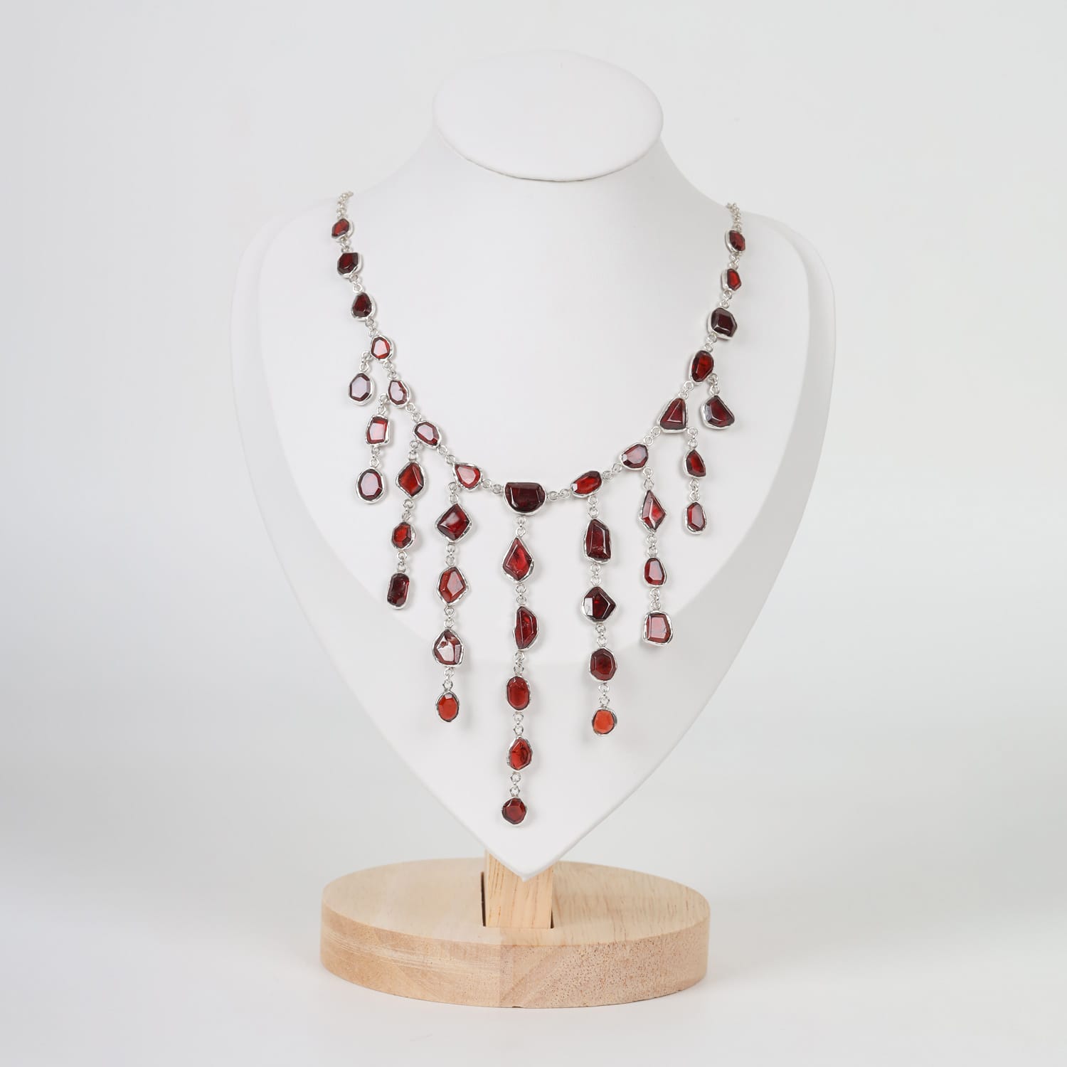 Ruby Necklace Garnet in Sterling Silver
