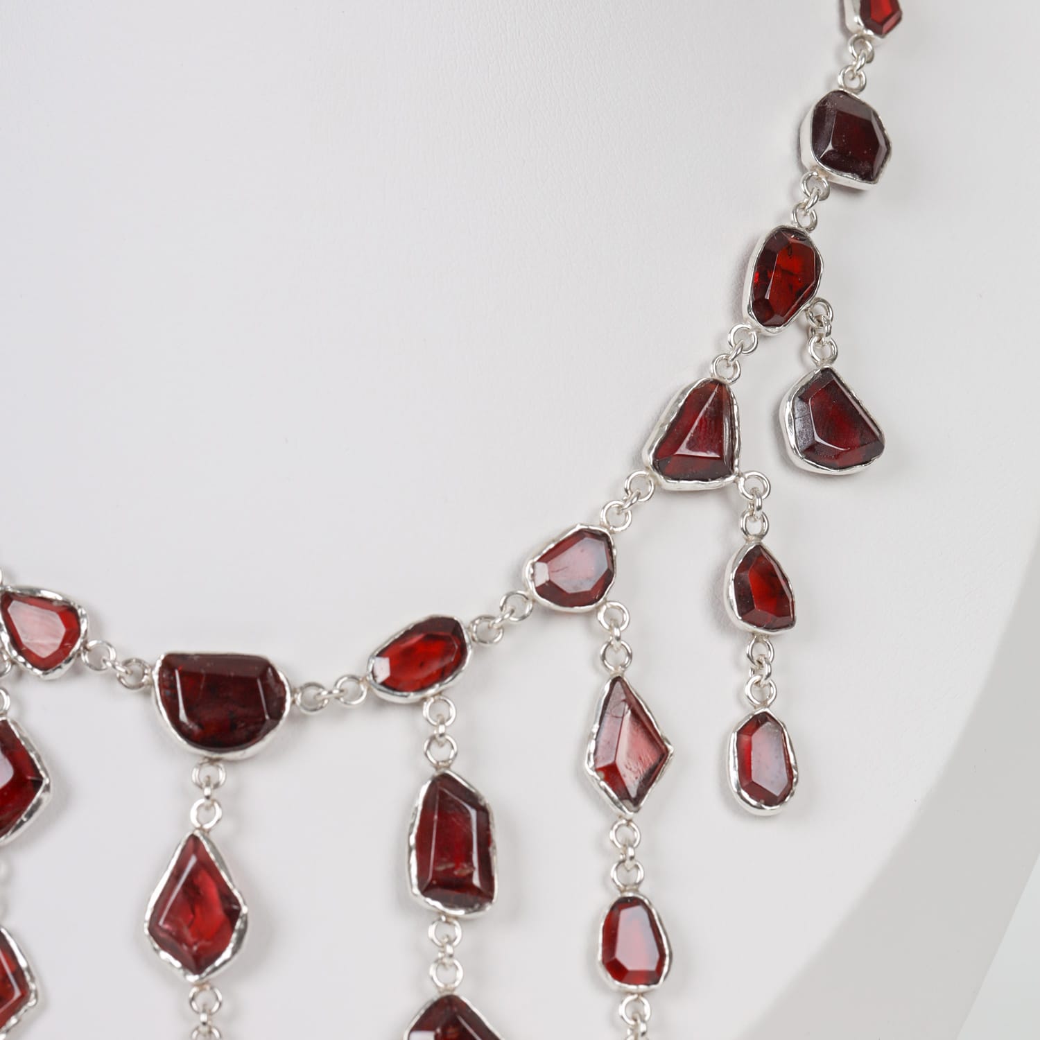 Ruby Necklace Garnet in Sterling Silver