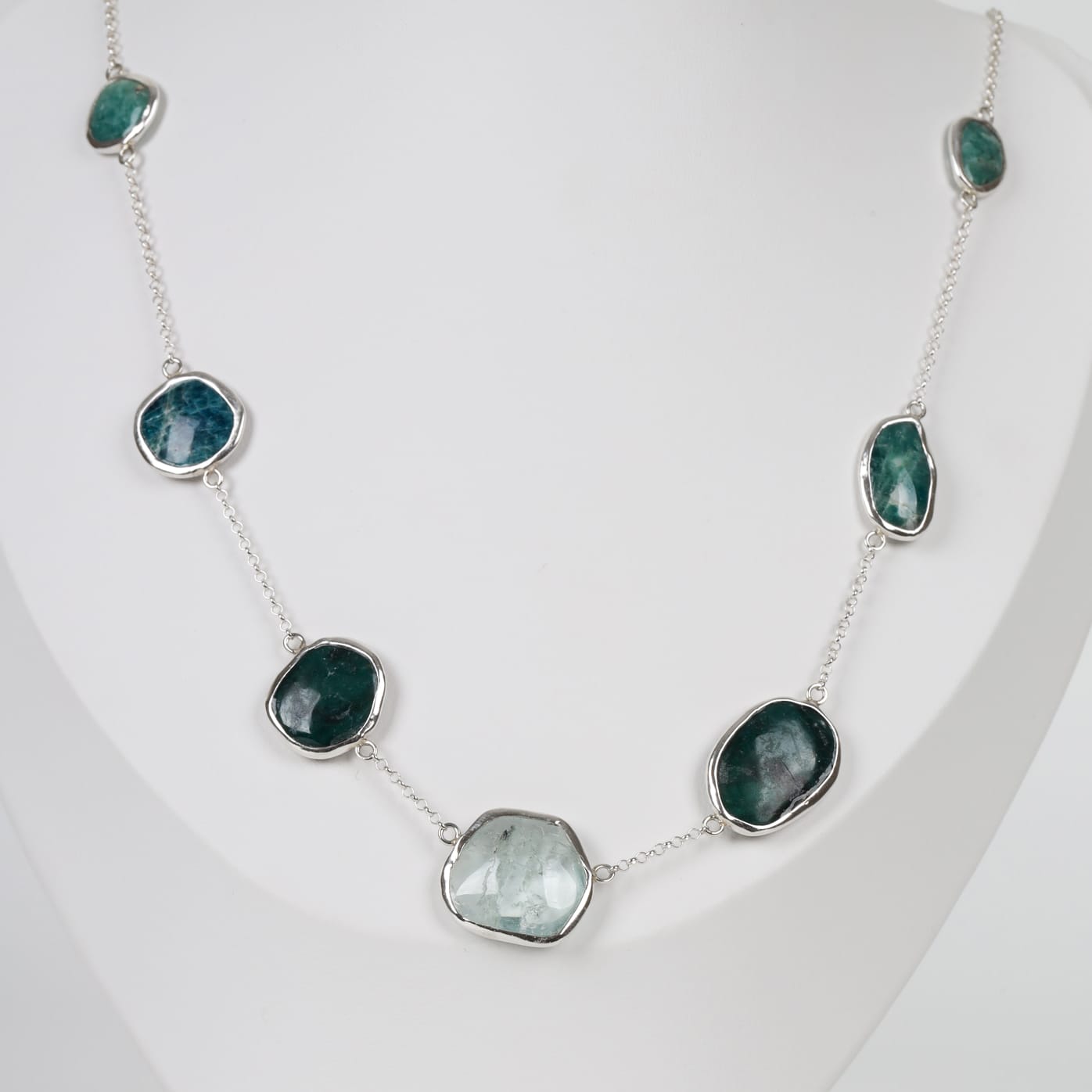 Afghanite & Aquamarine Necklace Afghanistan Stone