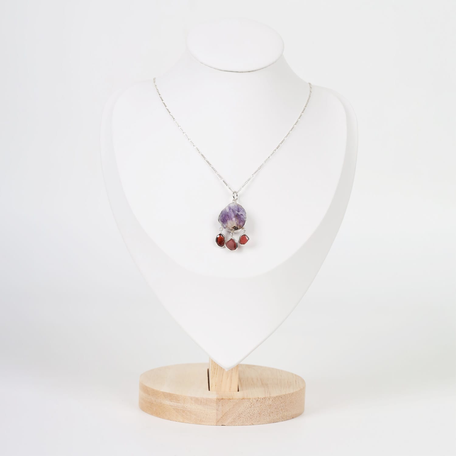 Afghan Handcrafted Amethyst & Garnet Gemstone Necklace