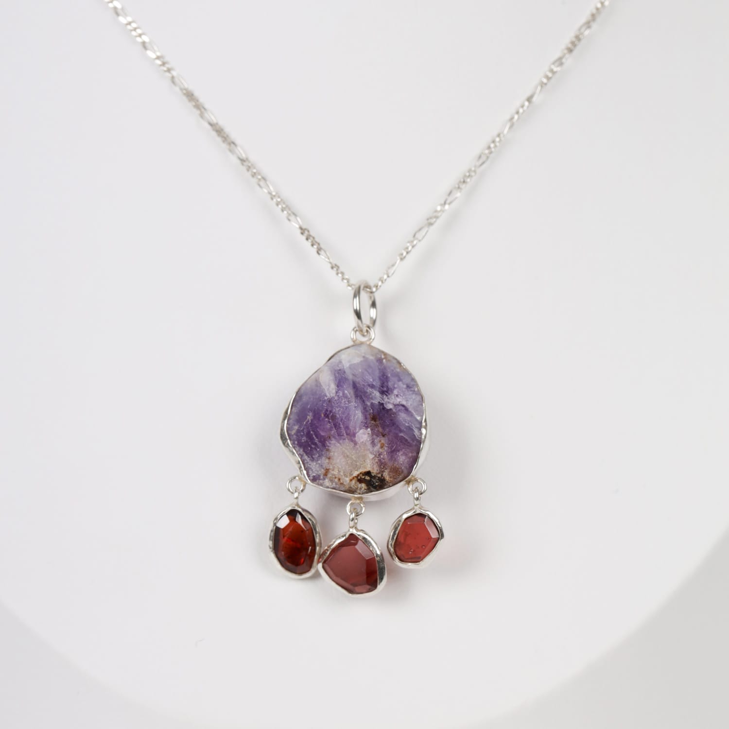 Afghan Handcrafted Amethyst & Garnet Gemstone Necklace